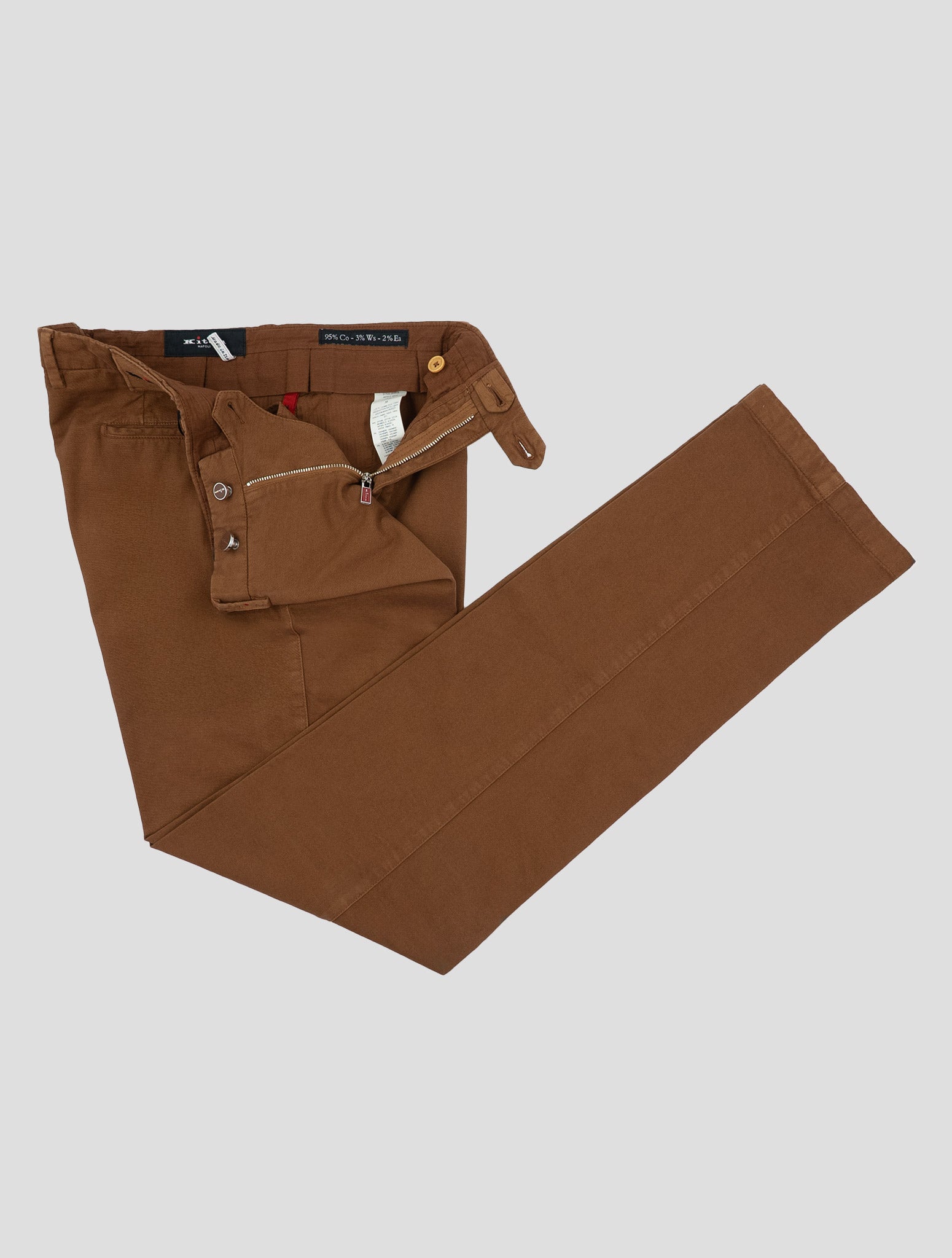 Kiton Brown Cotton Cashmere Ea Pants