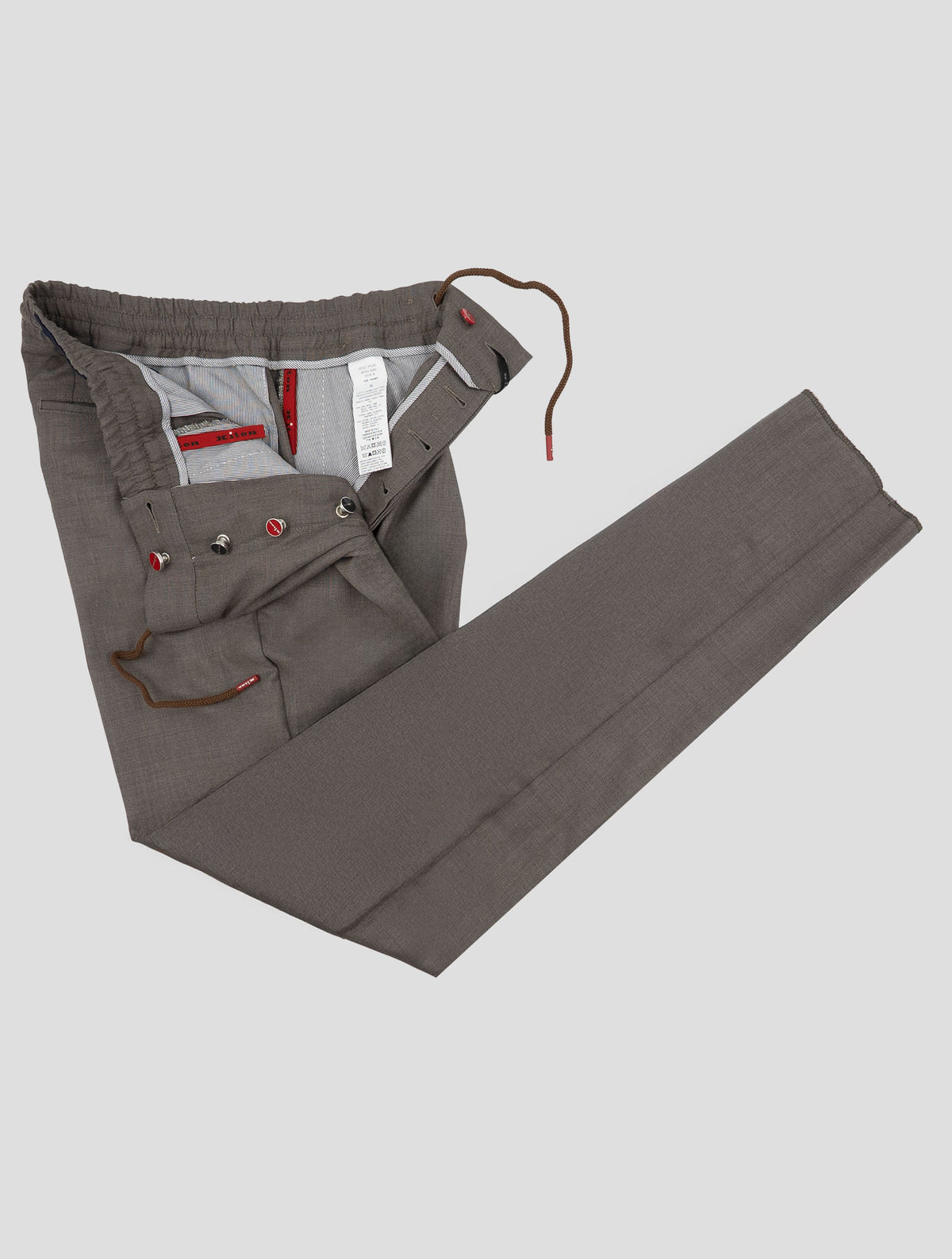 Kiton Taupe Wool Pants
