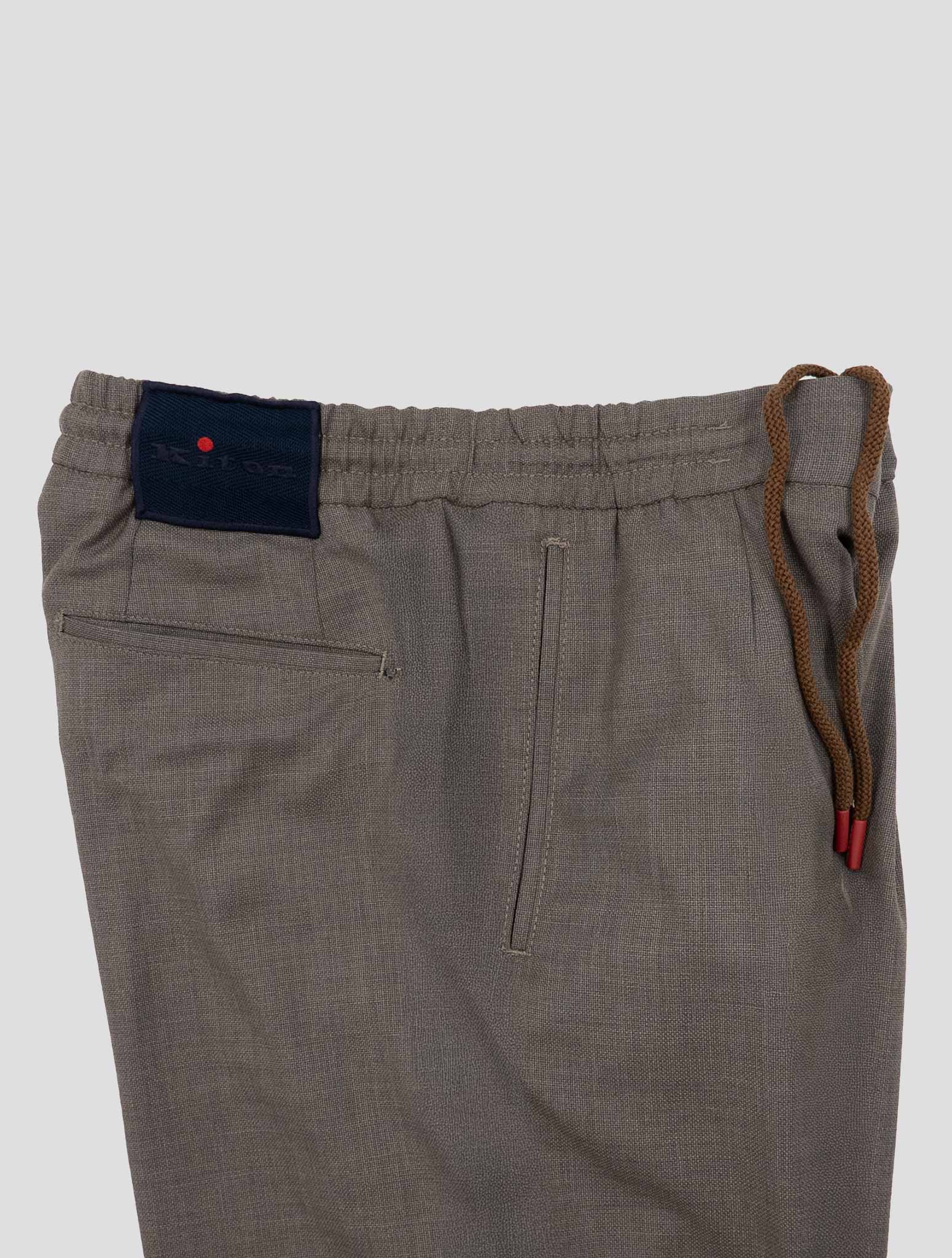 Kiton Taupe Wool Pants