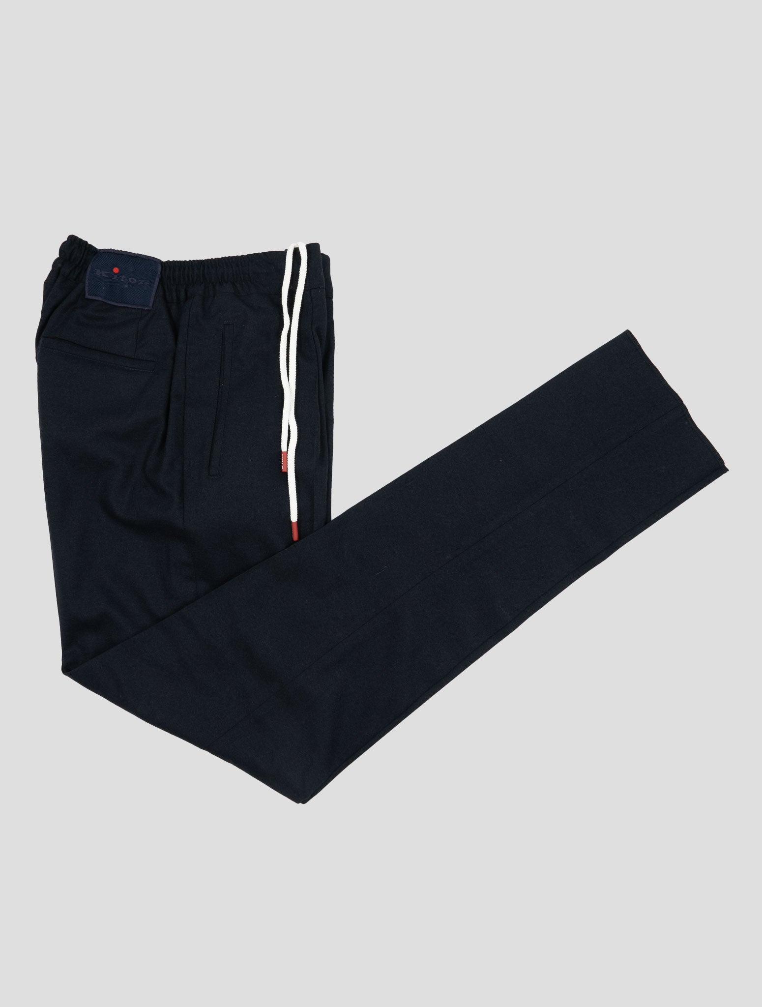 Kiton Blue Virgin Wool Pa Ea Pants