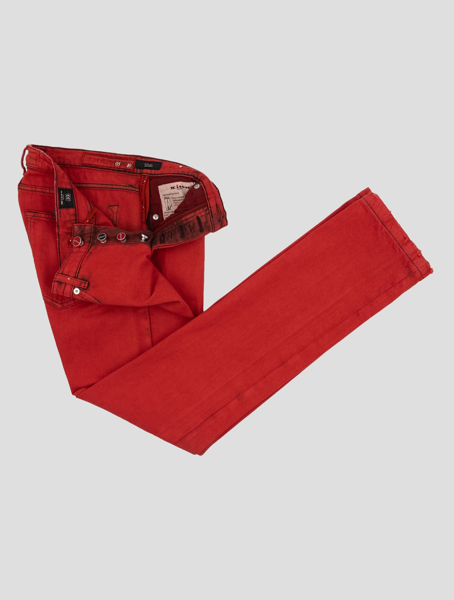 Kiton Red Cotton Ea Jeans