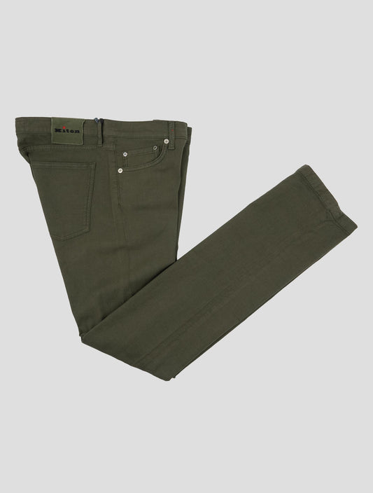 Kiton Green Cotton Linen Ea Jeans
