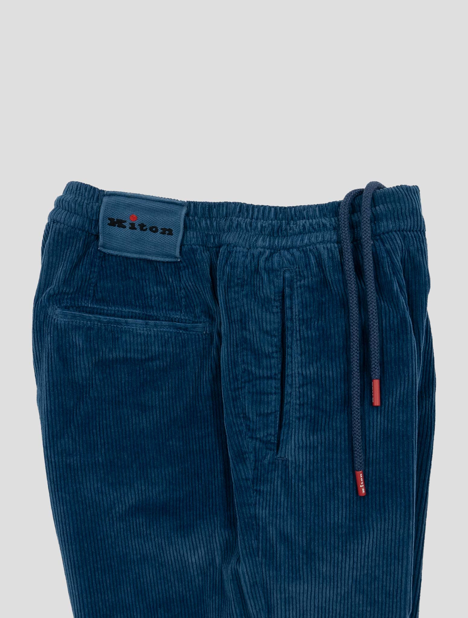 Kiton Blue Cotton Cashmere Ea Velvet Pants