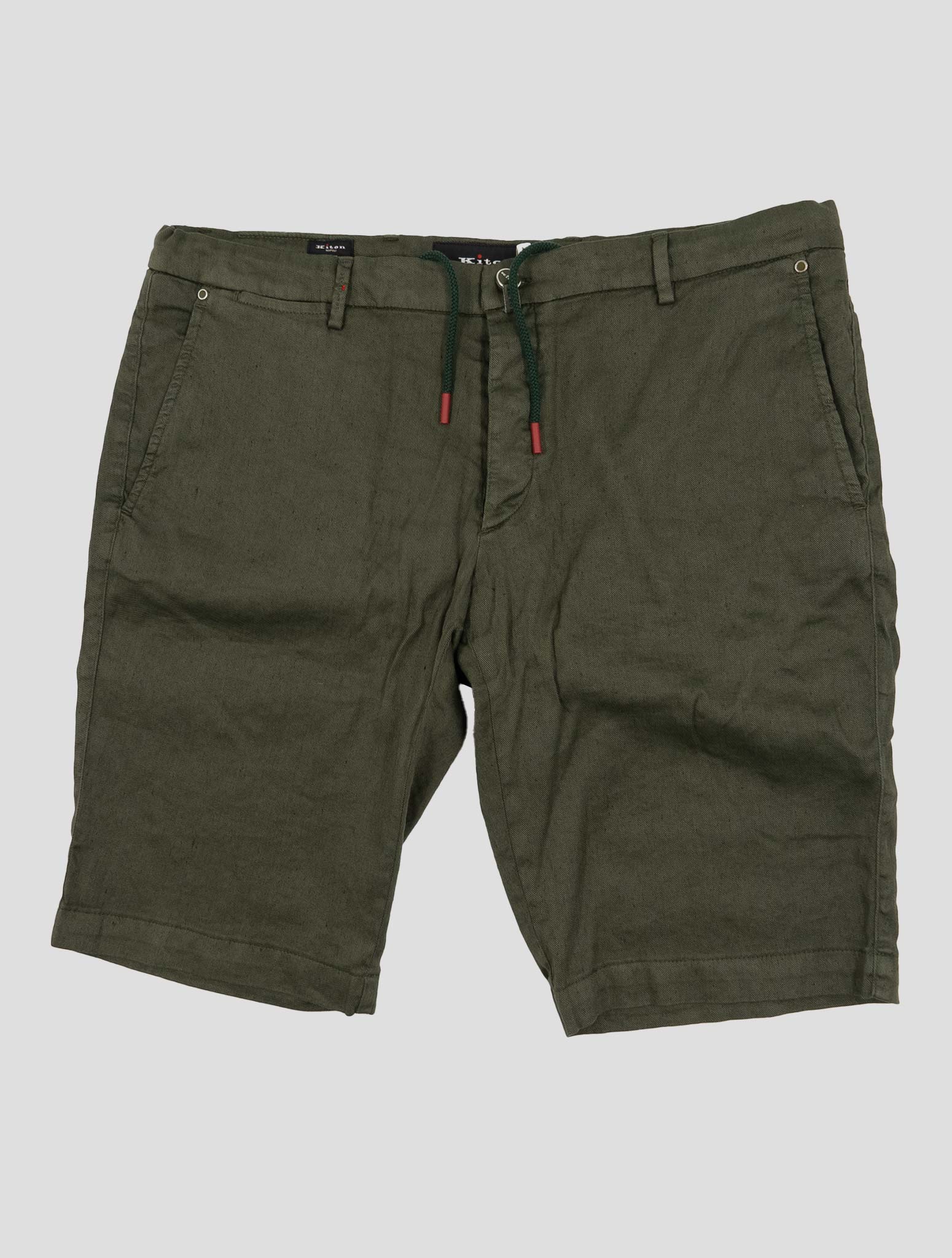 Kiton Green Linen Cotton Ea Short Pants