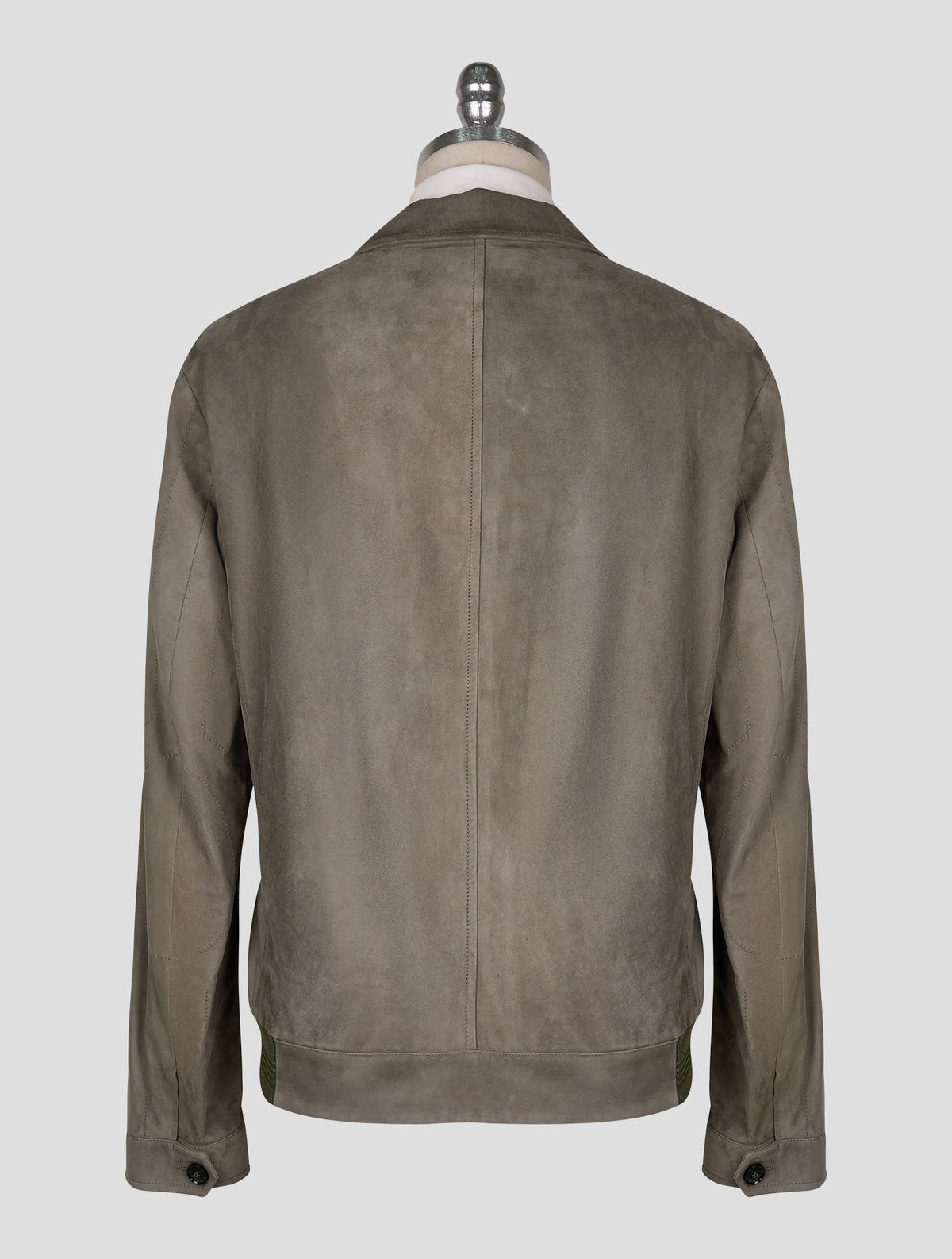 Kiton Green Leather Suede Coat