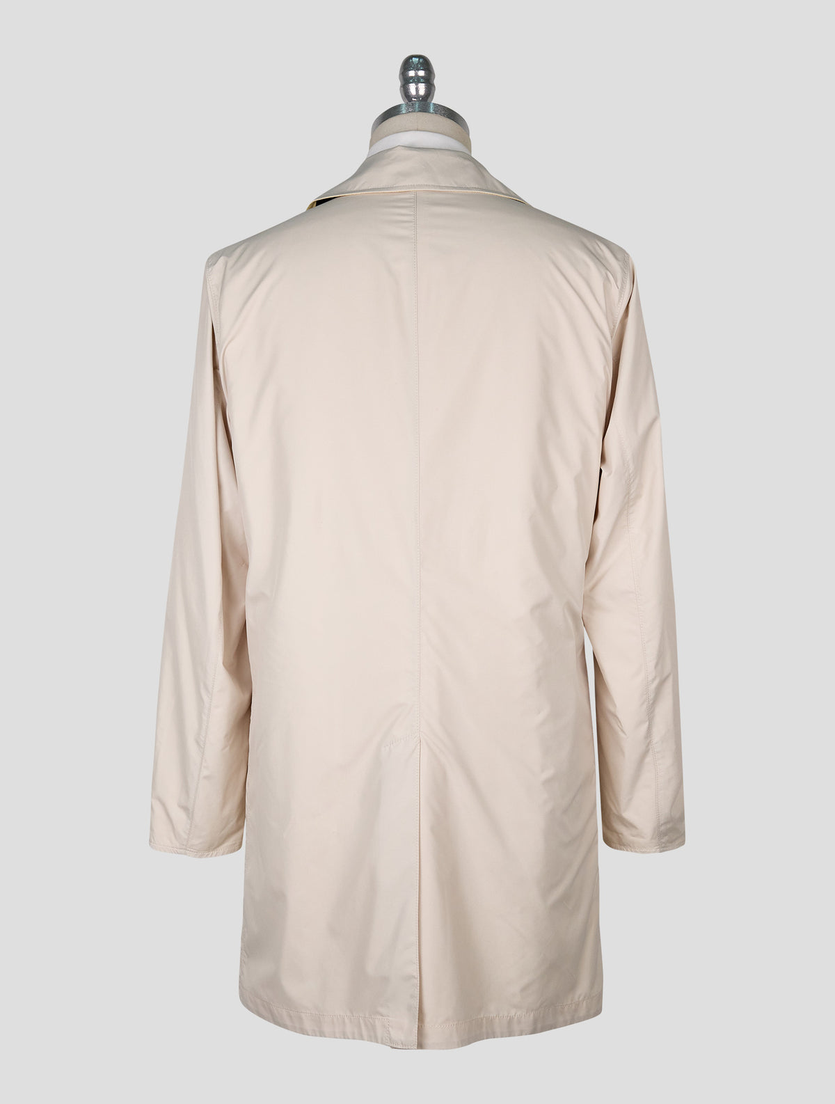 Kiton Beige Yellow Linen Pl Reverse Overcoat