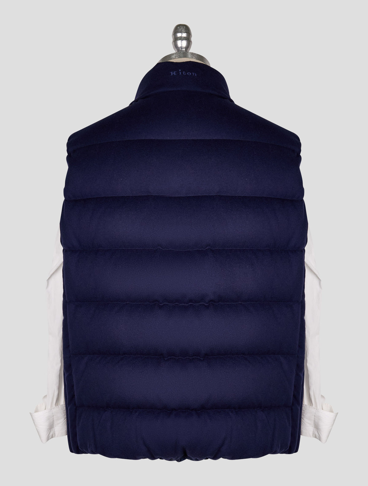 Kiton Blue Cashmere Silk Gilet Coat