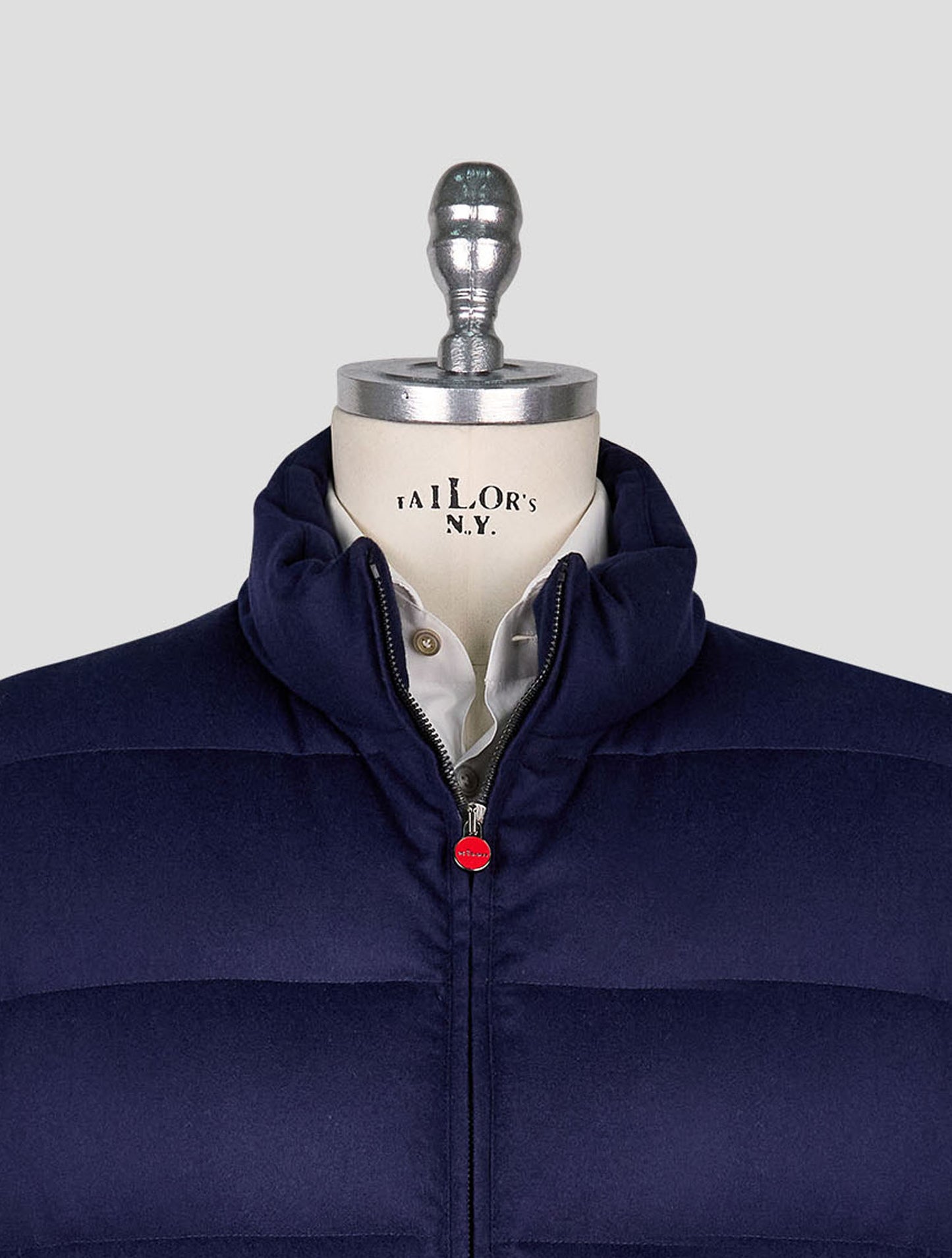 Kiton Blue Cashmere Silk Gilet Coat