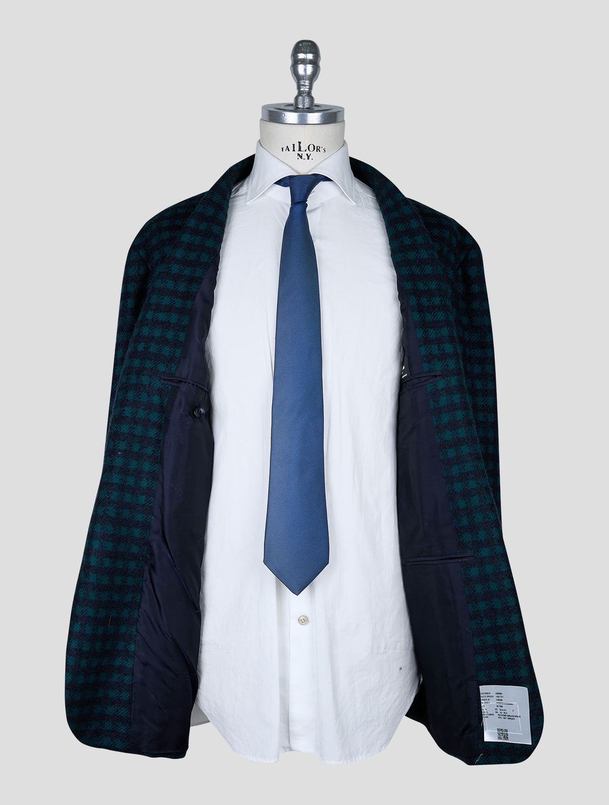 Kiton Green Blue Cashmere Silk Blazer
