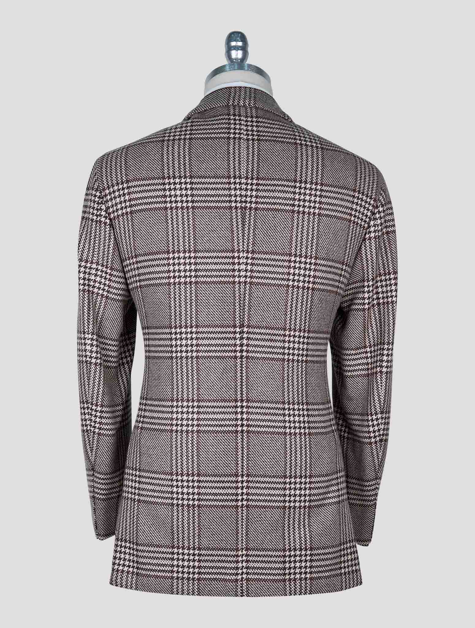 Kiton Brown White Cashmere Blazer