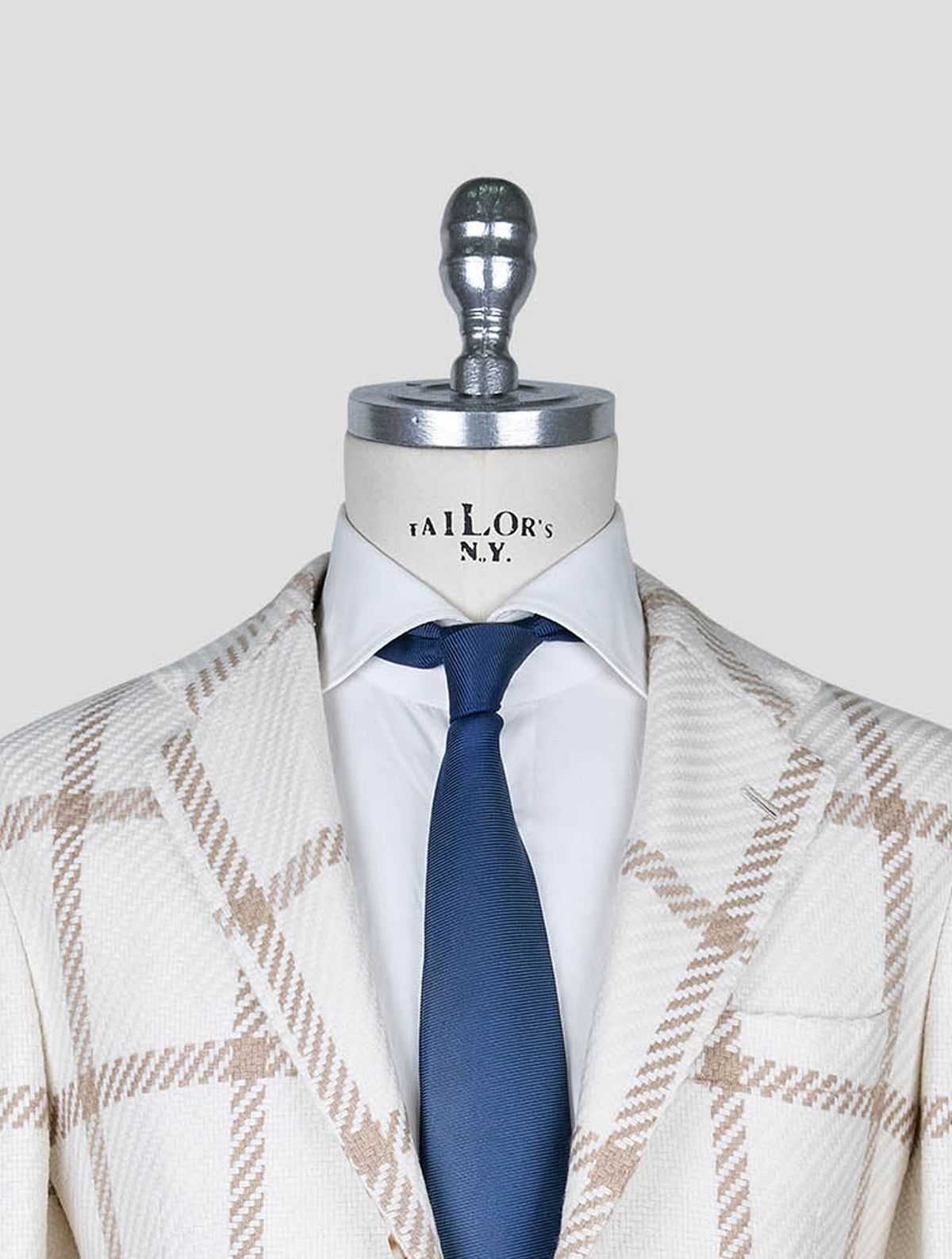 Kiton Beige White Cashmere Blazer