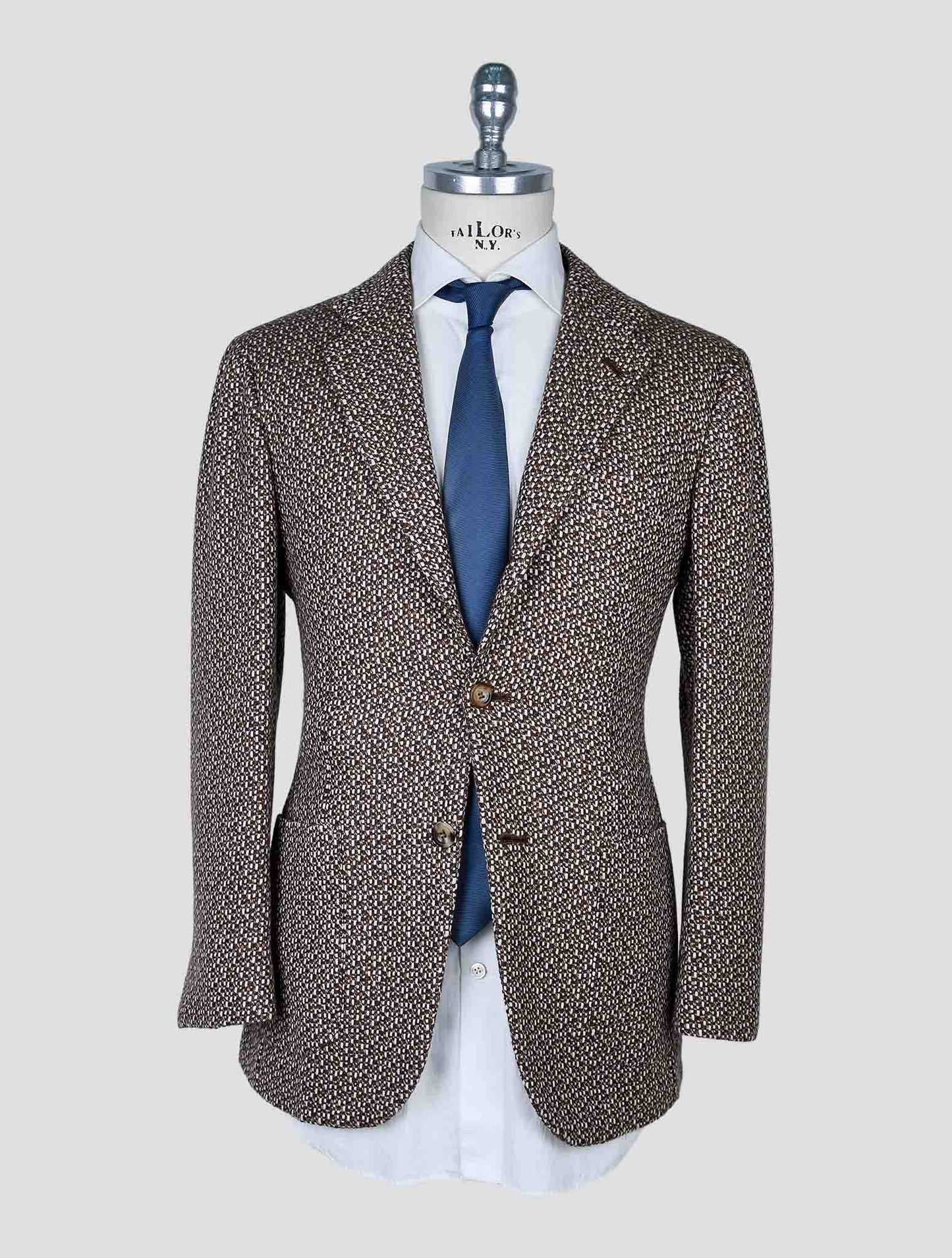 Kiton Brown White Cashmere Blazer