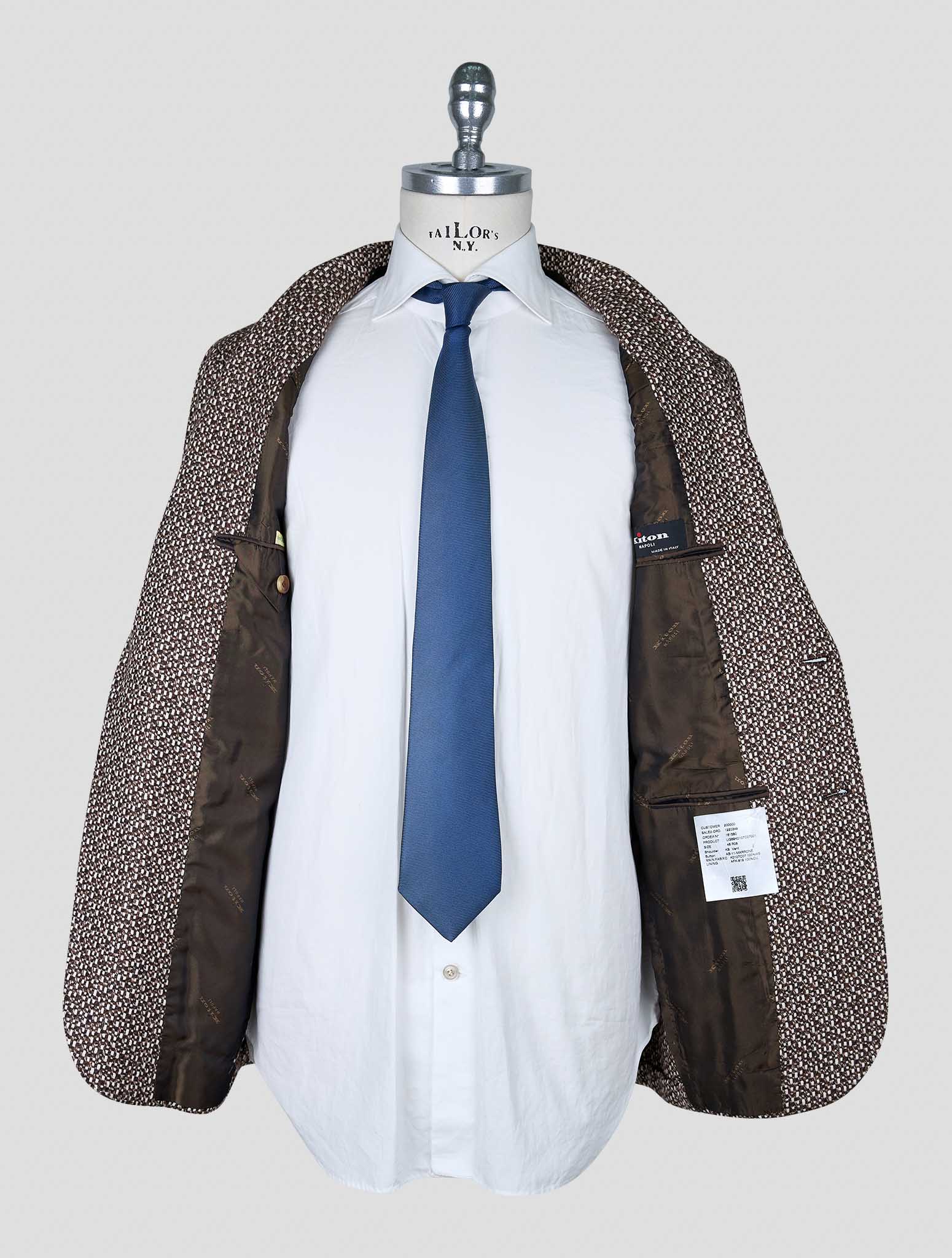 Kiton Brown White Cashmere Blazer