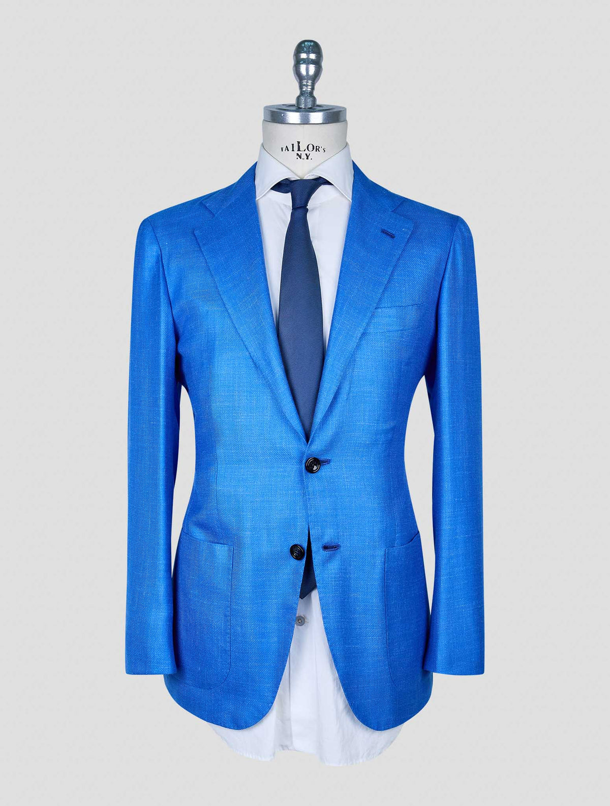 Kiton Blue Cashmere Silk Linen Blazer