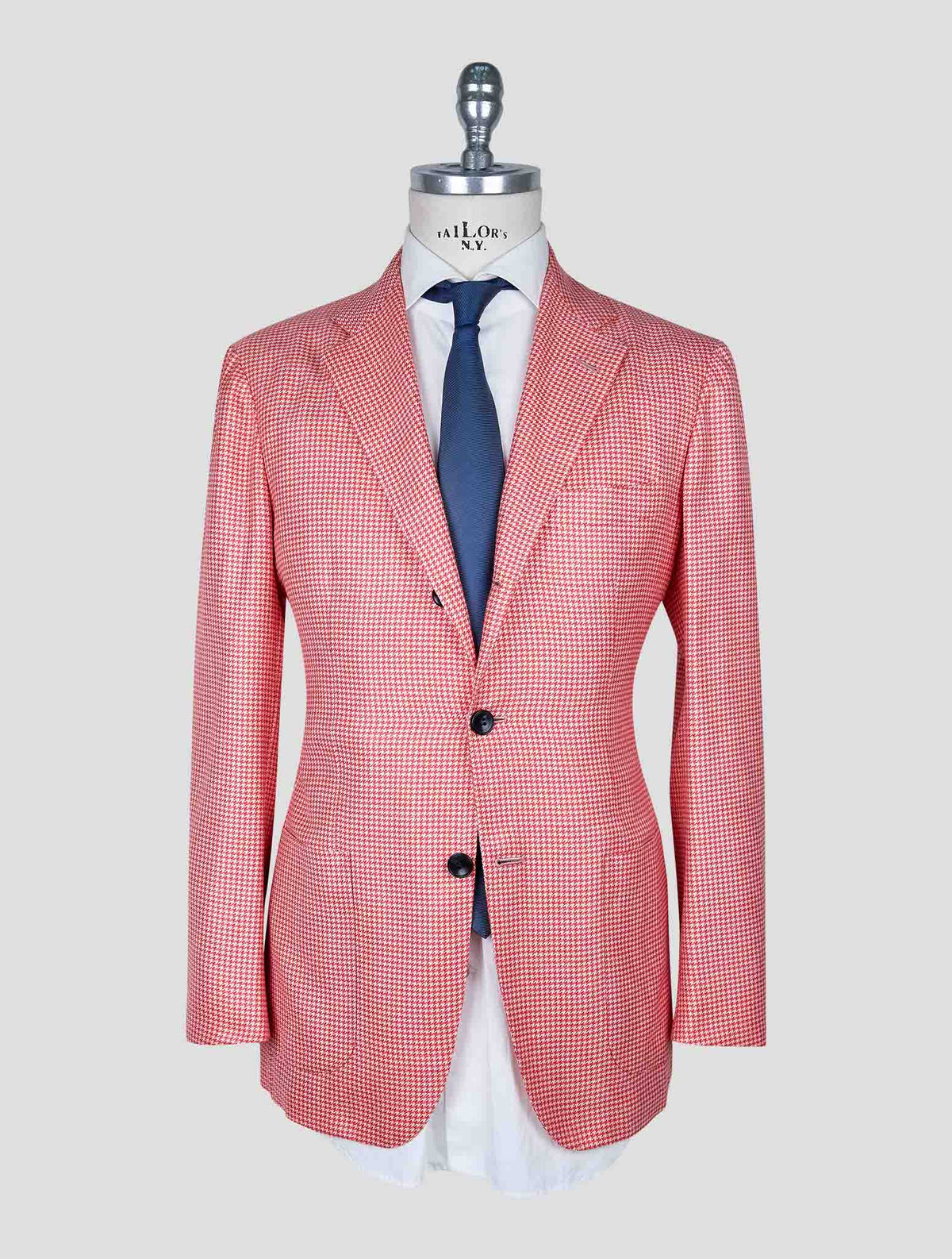 Kiton Red White Cashmere Silk Linen Blazer