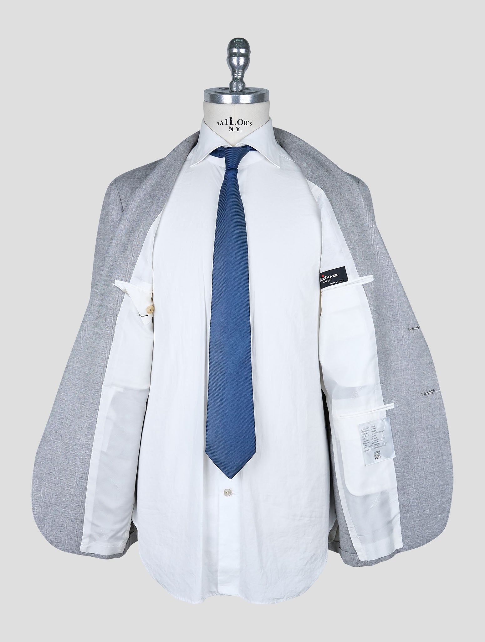 Kiton Gray Cashmere Silk Linen Suit