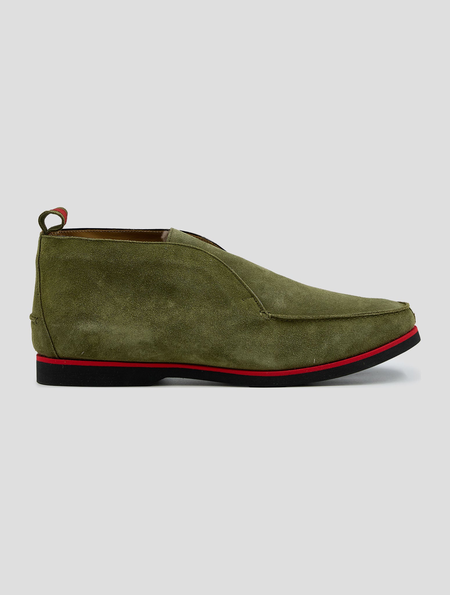Kiton Green Leather Shearling Boots