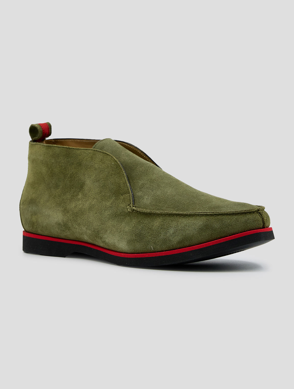 Kiton Green Leather Shearling Boots
