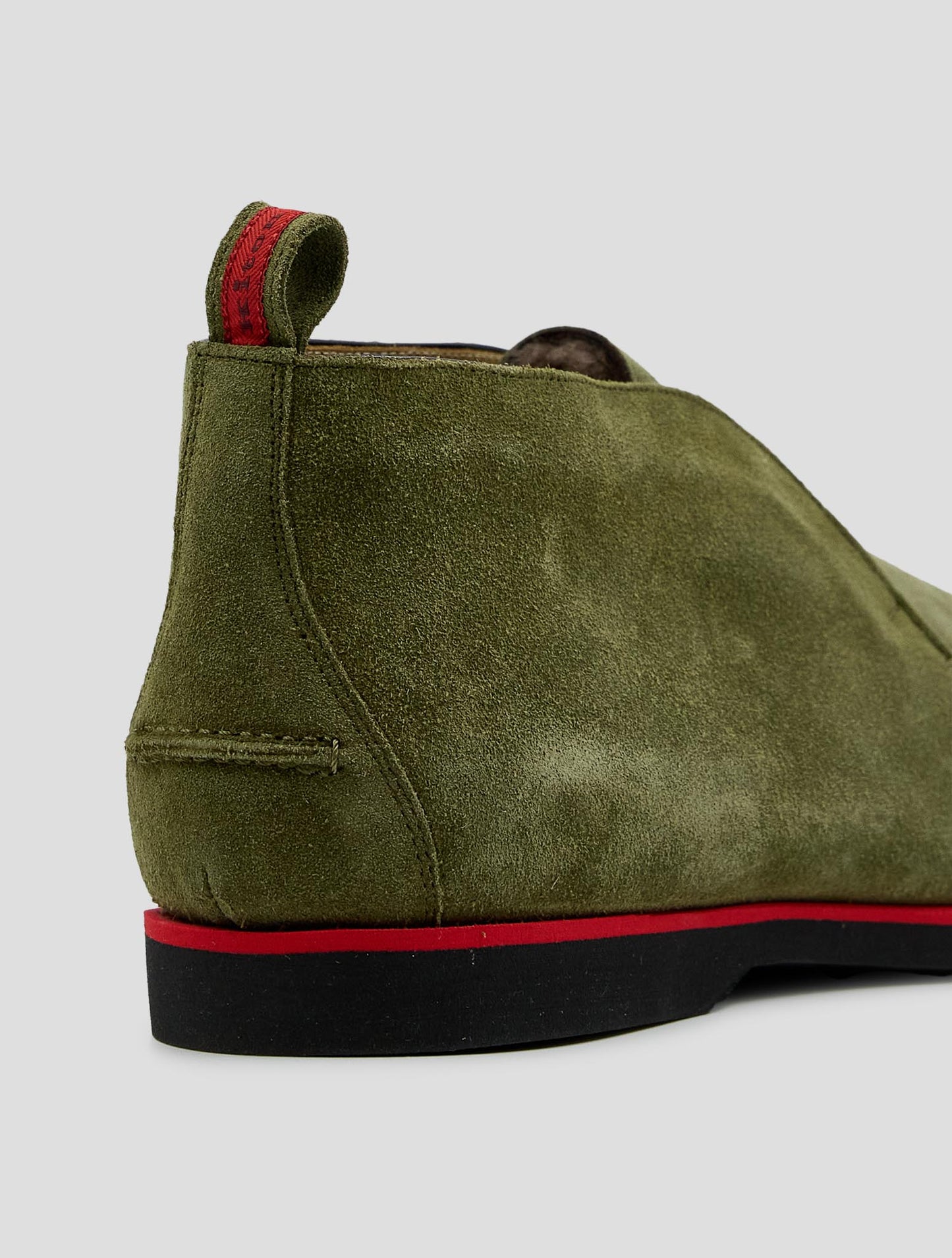 Kiton Green Leather Shearling Boots