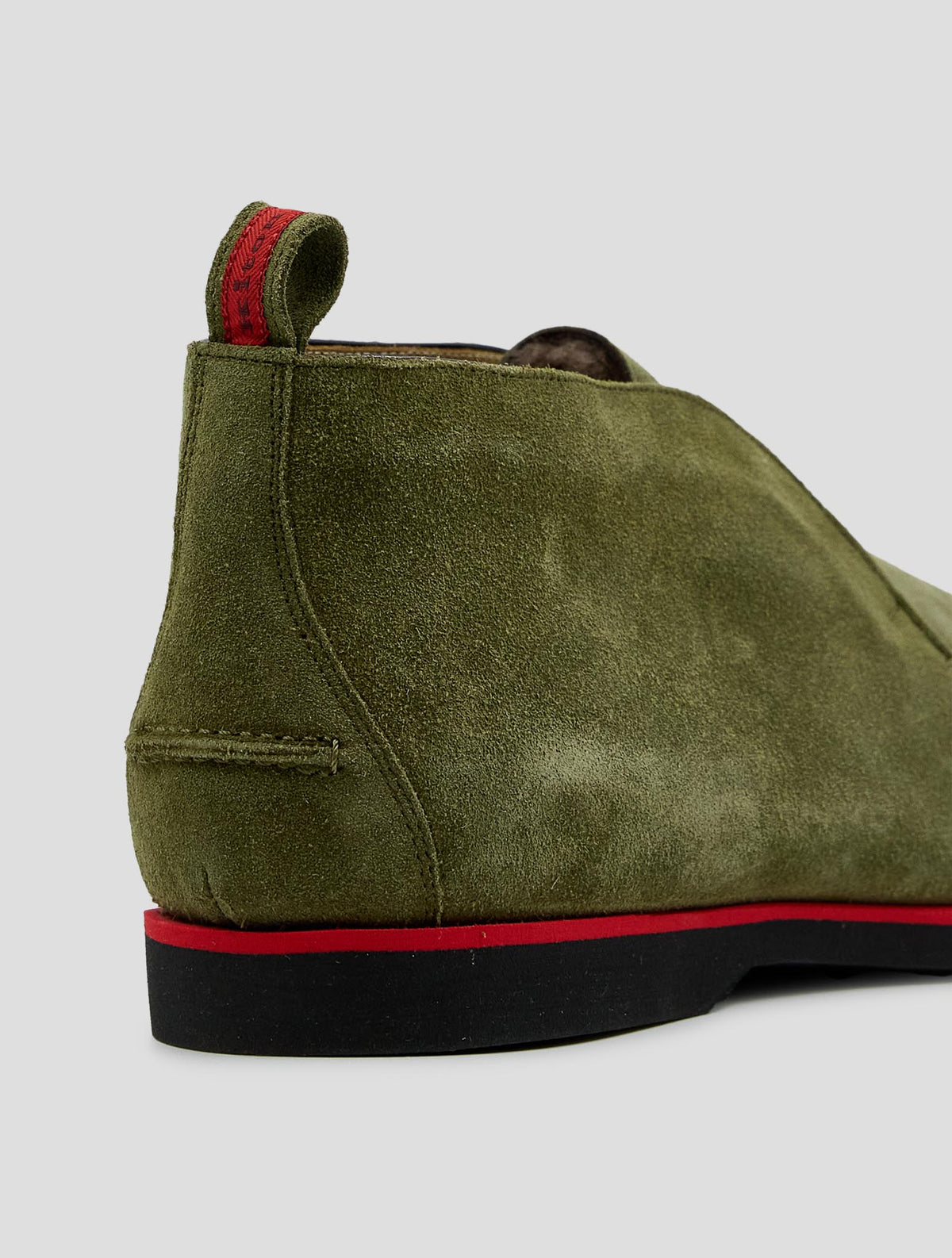 Kiton Green Leather Shearling Boots