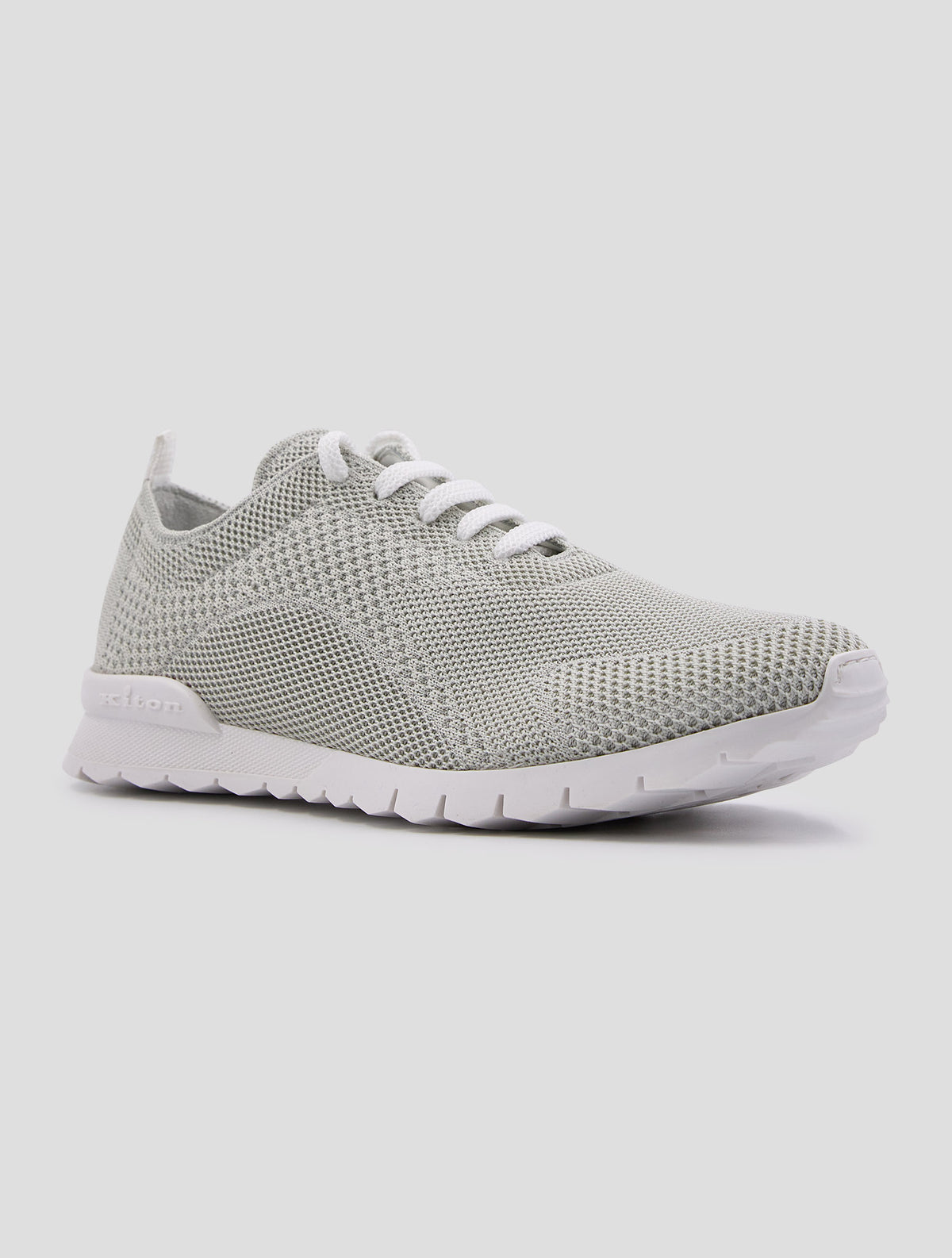 Kiton Gray Cotton Ea Sneakers