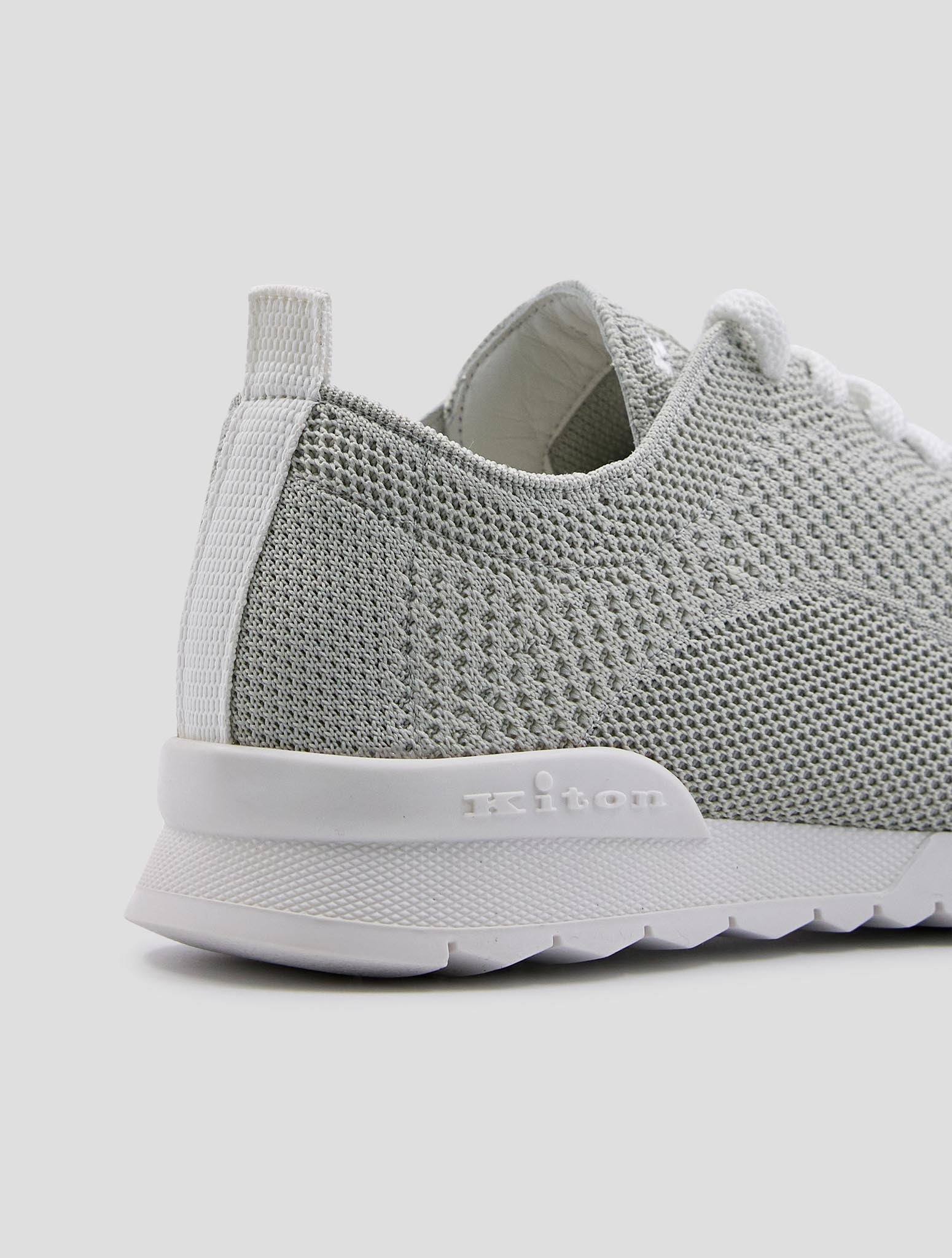 Kiton Gray Cotton Ea Sneakers