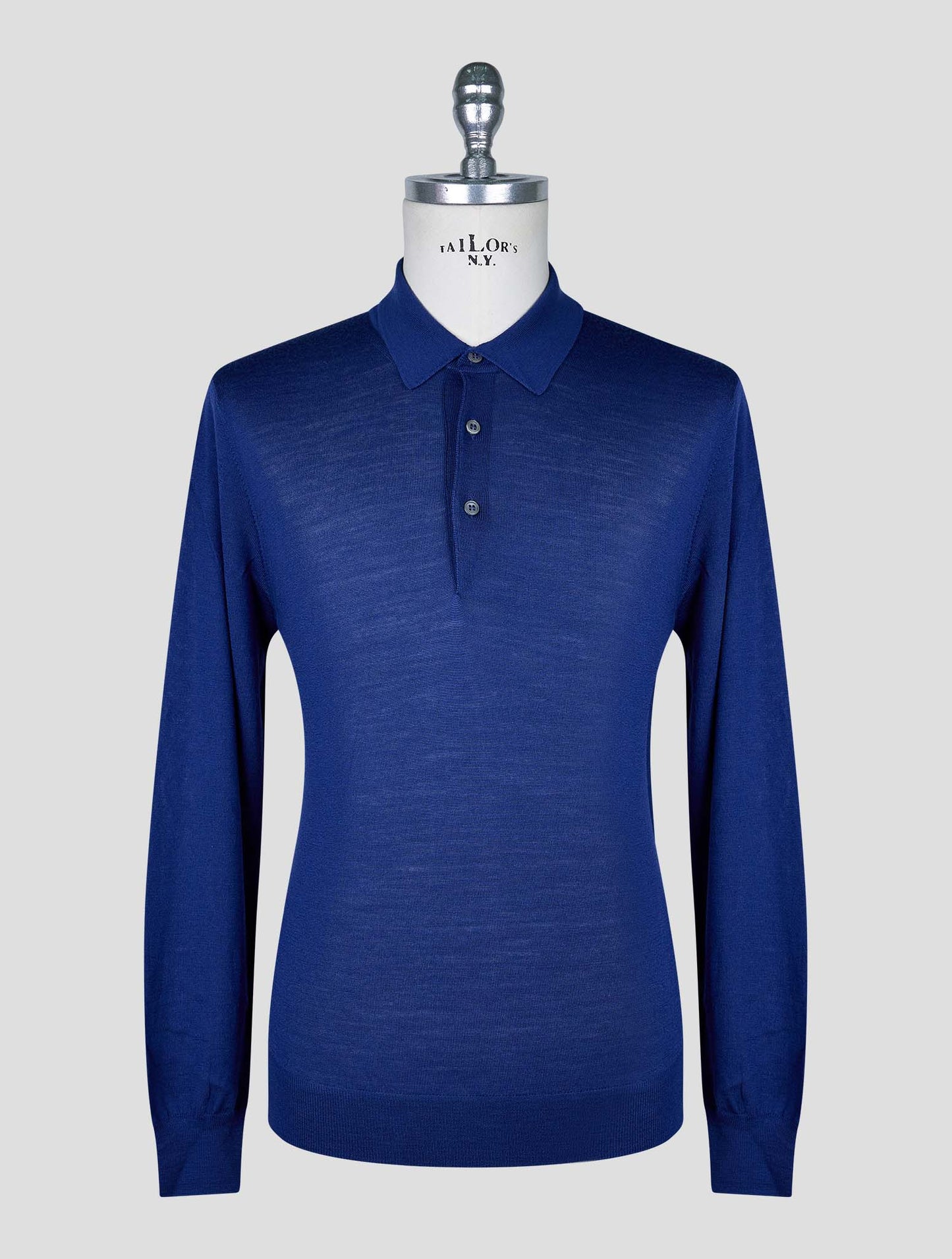 Kiton Blue Wool Sweater Polo