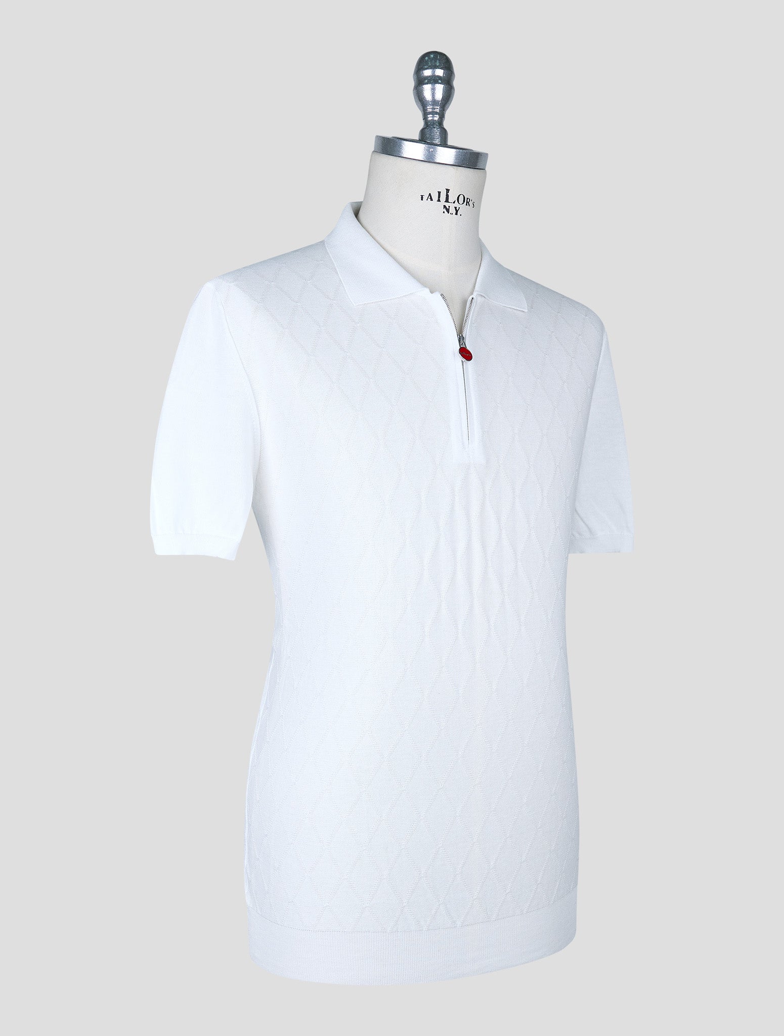 Kiton White Cotton Polo
