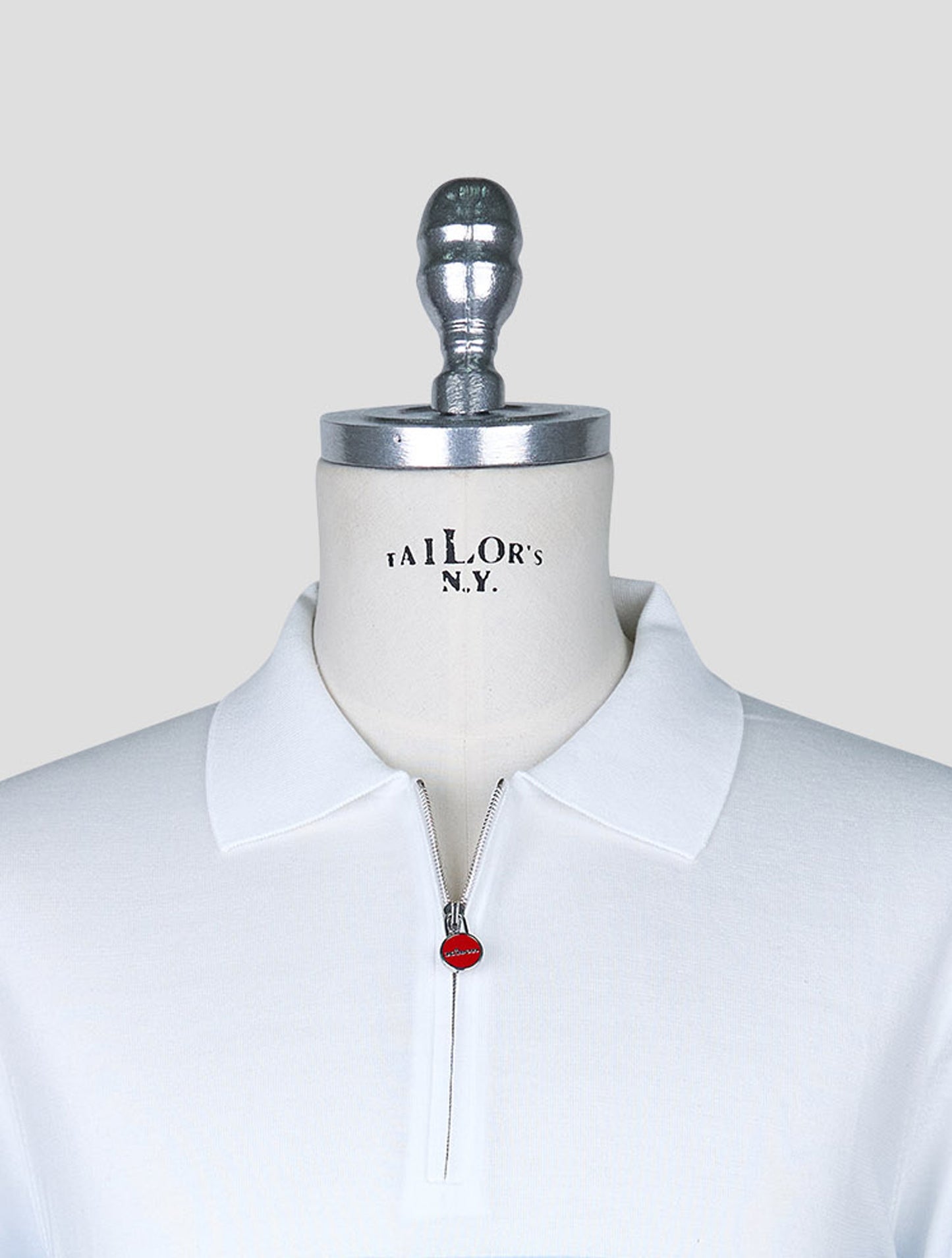 Kiton Light Blue White Cotton Polo
