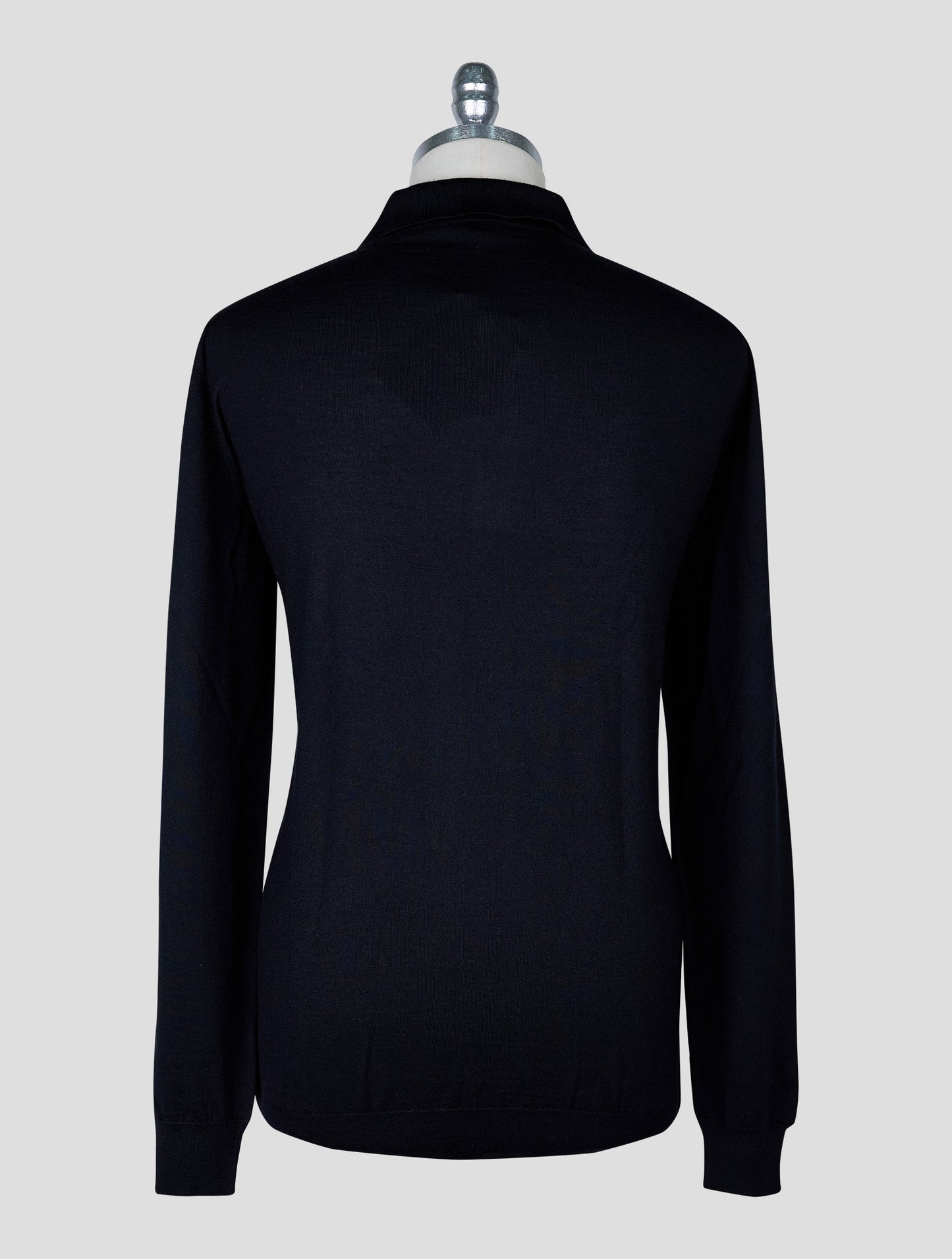 Kiton Black Cashmere Silk Sweater Polo