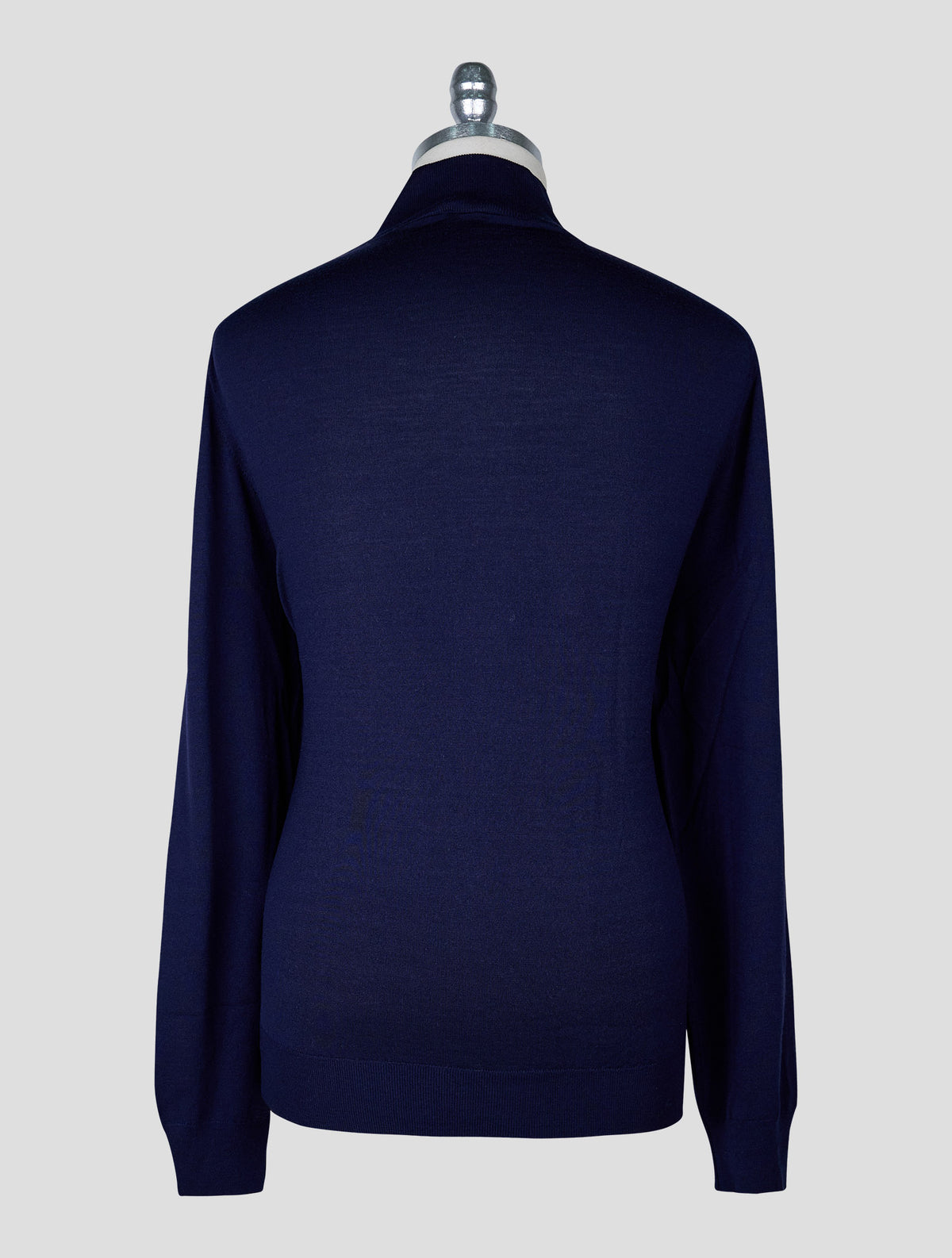 Kiton Blue Wool Sweater Half Zip