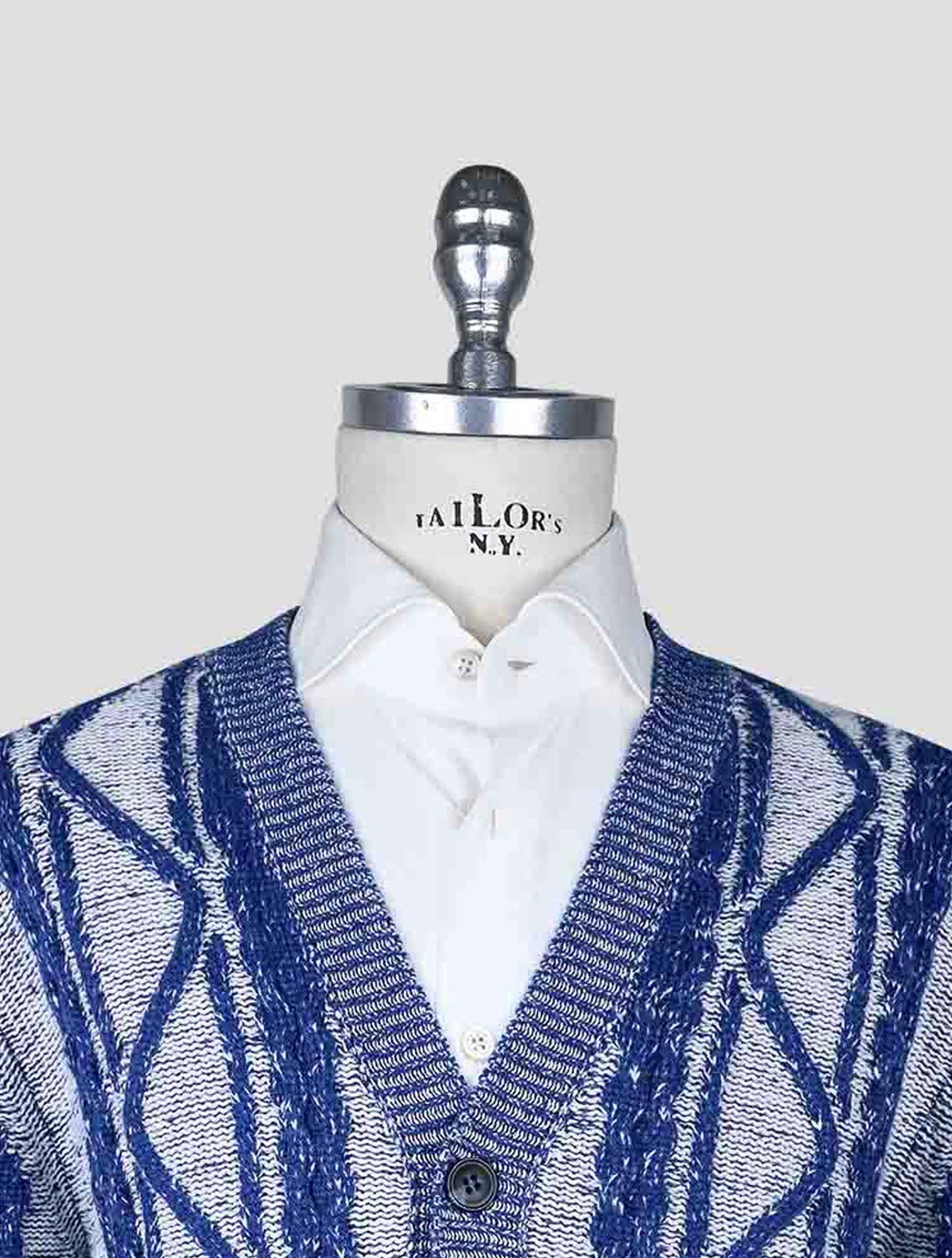 Kiton Blue Gray Cashmere Cardigan