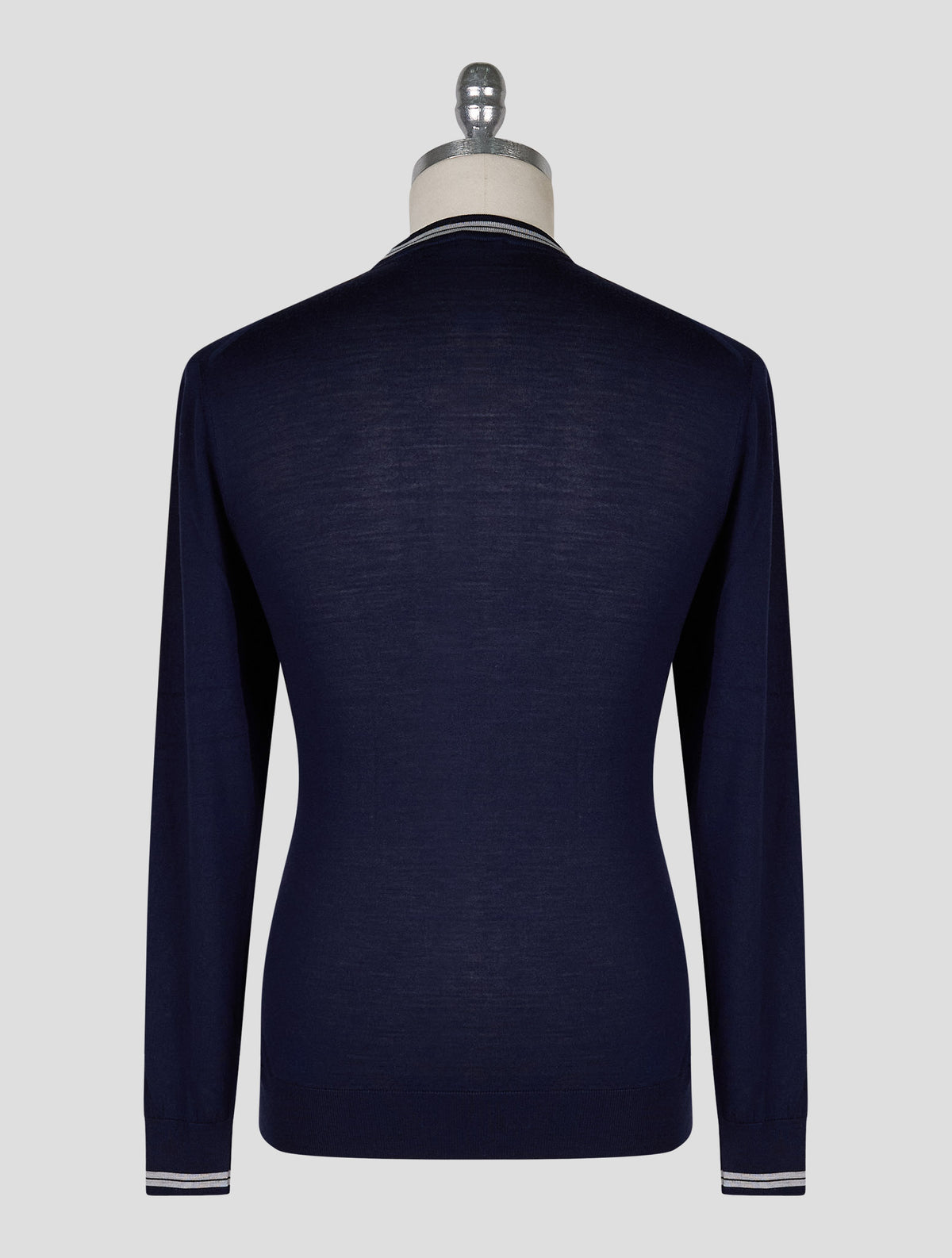 Kiton Blue Wool Sweater Crewneck