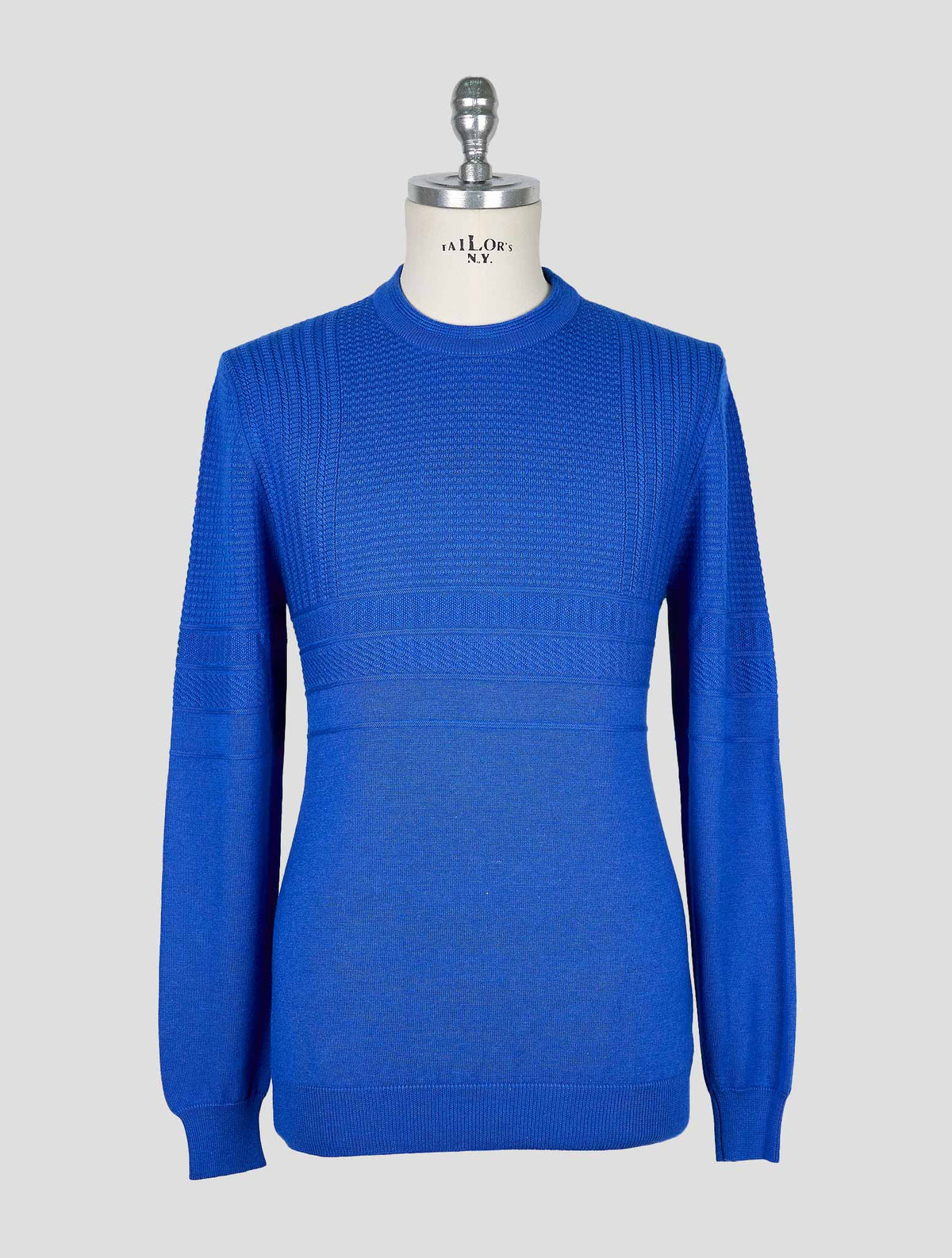 Kiton Blue Cashmere Silk Sweater Crewneck