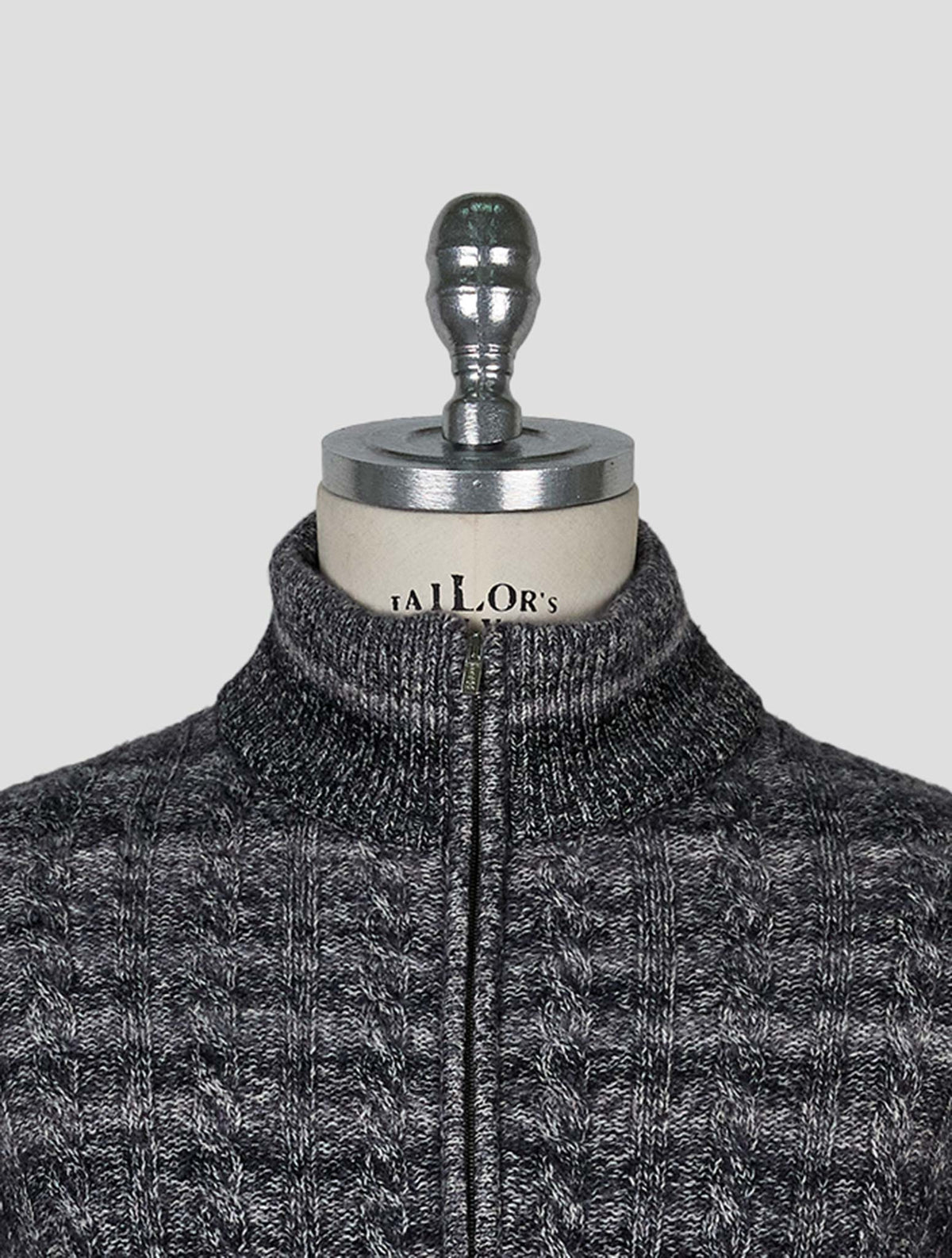 Kiton Gray Cashmere Sweater Half Zip