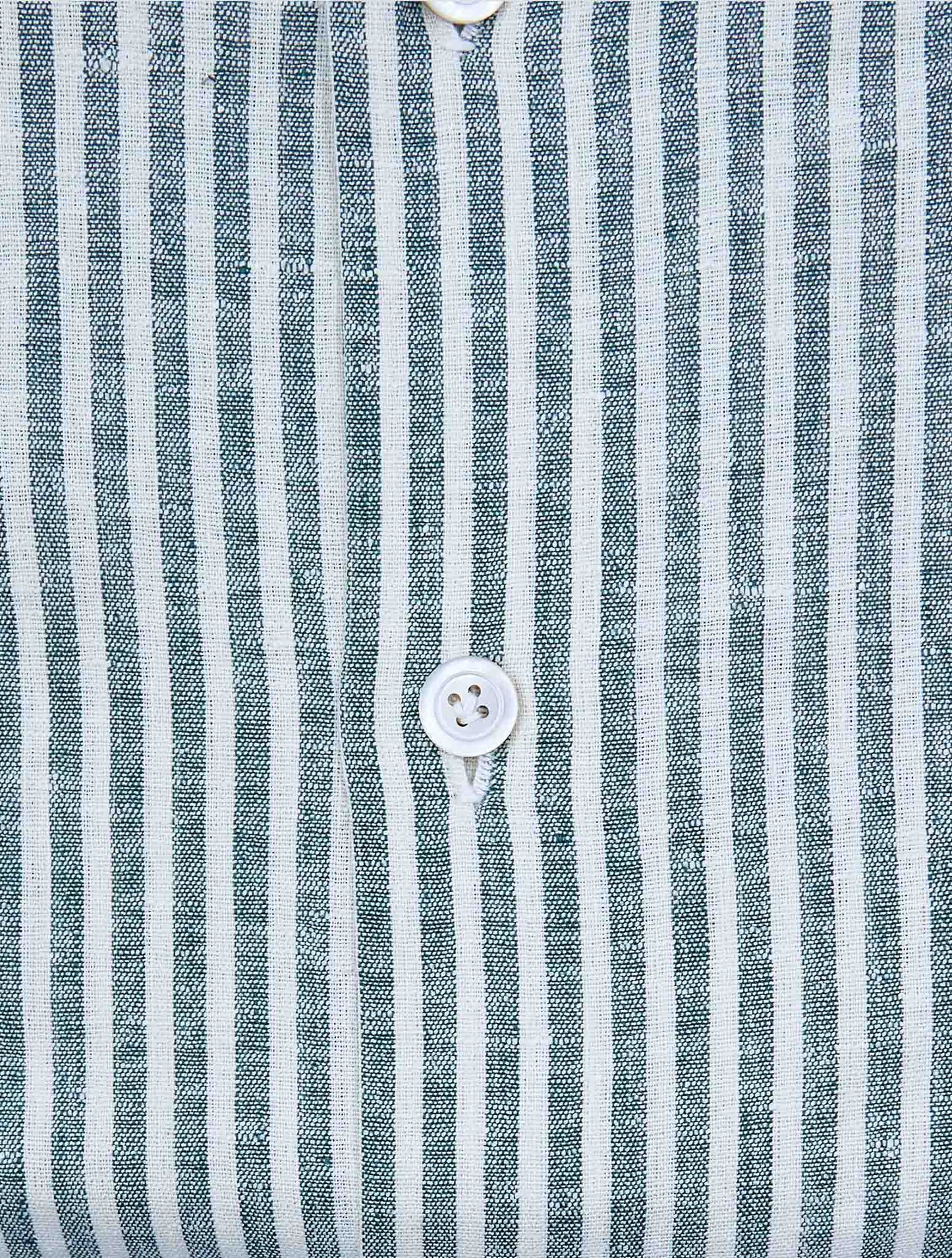 Kiton Green White Linen Pl Ea Shirt Nerano