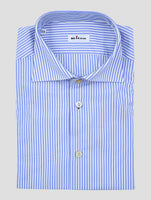 Kiton Light Blue White Cotton Shirt