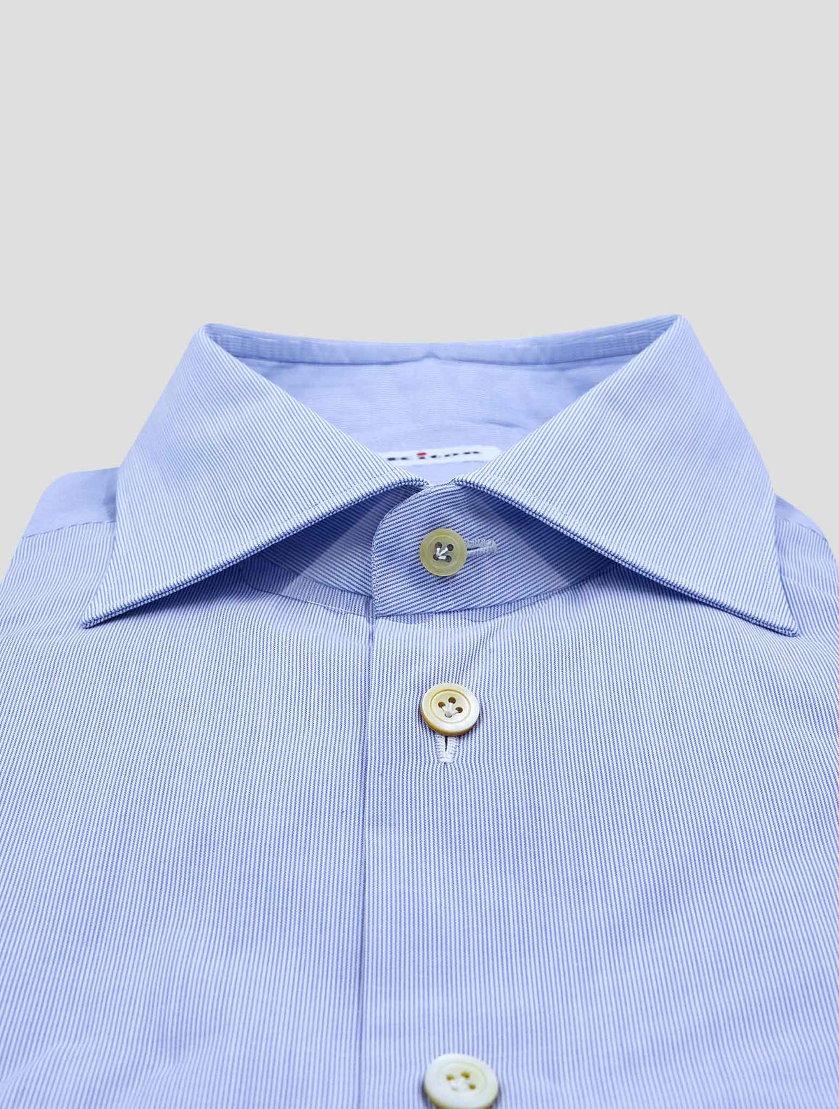 Kiton Light Blue White Cotton Shirt