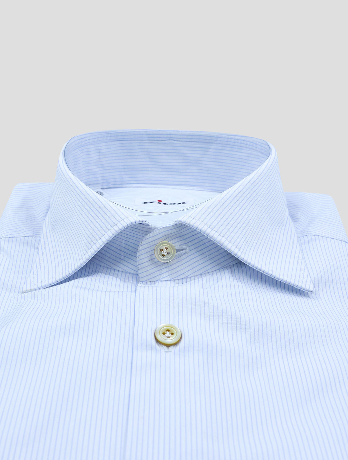 Kiton Light Blue White Cotton Shirt