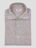 Kiton Brown White Linen Pl Ea Shirt