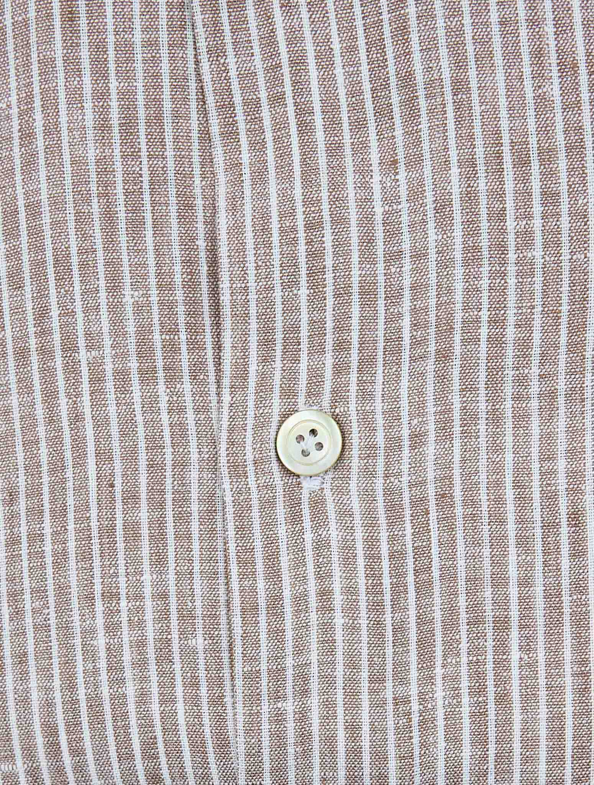 Kiton Brown White Linen Pl Ea Shirt