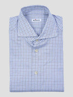 Kiton Light Blue White Cotton Shirt