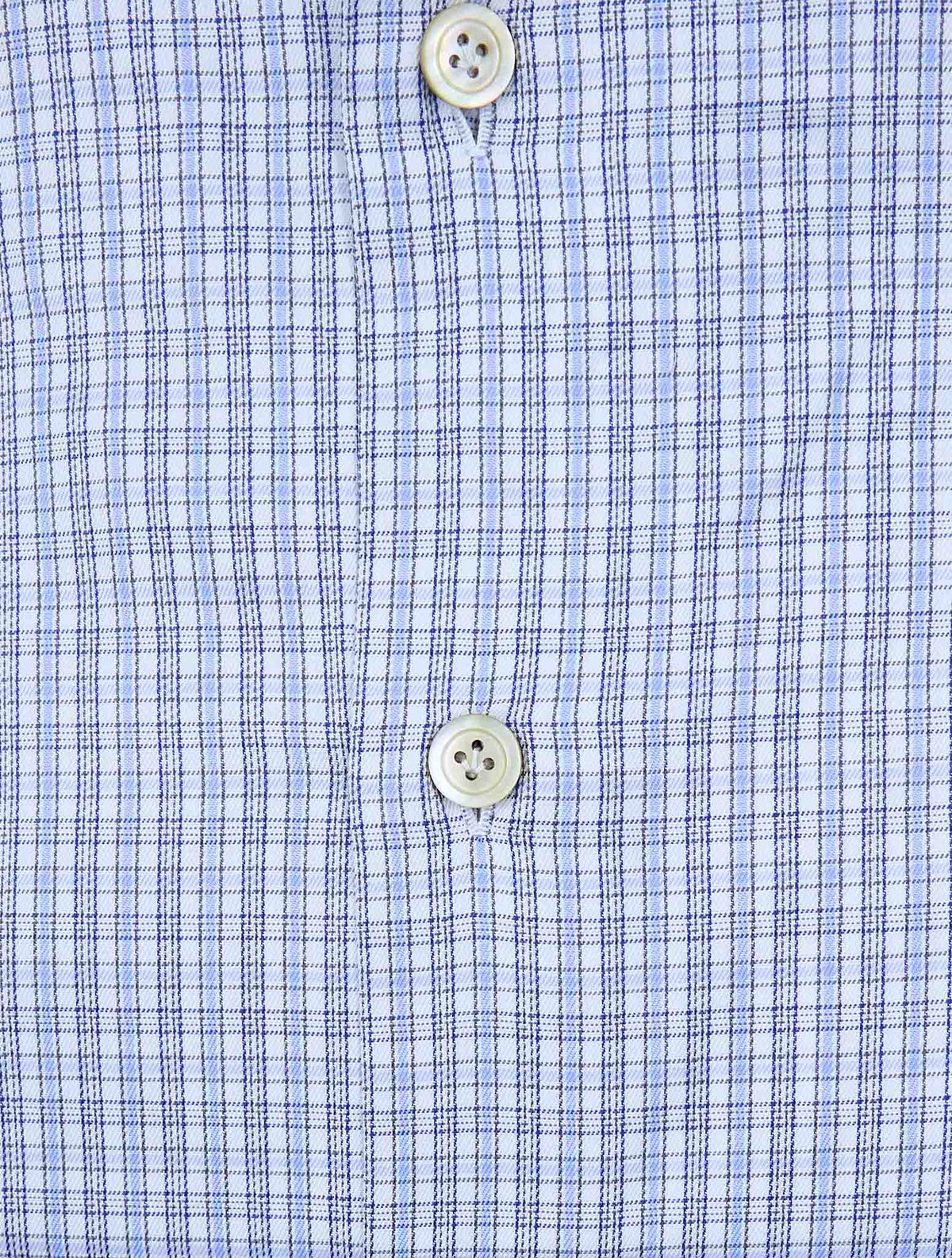 Kiton Light Blue White Cotton Shirt
