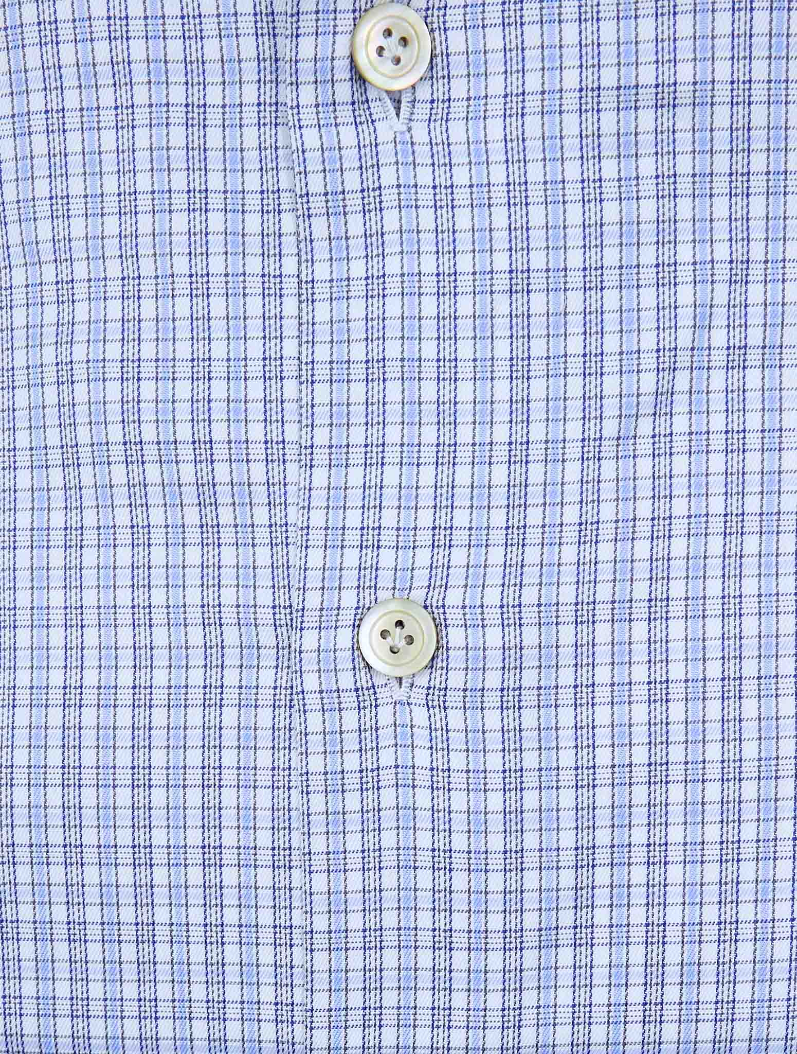 Kiton Light Blue White Cotton Shirt