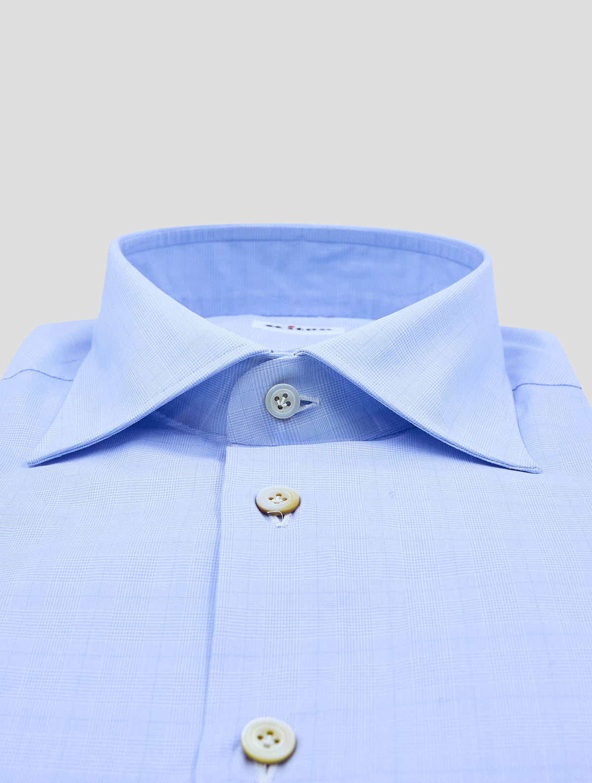 Kiton Light Blue White Cotton Shirt