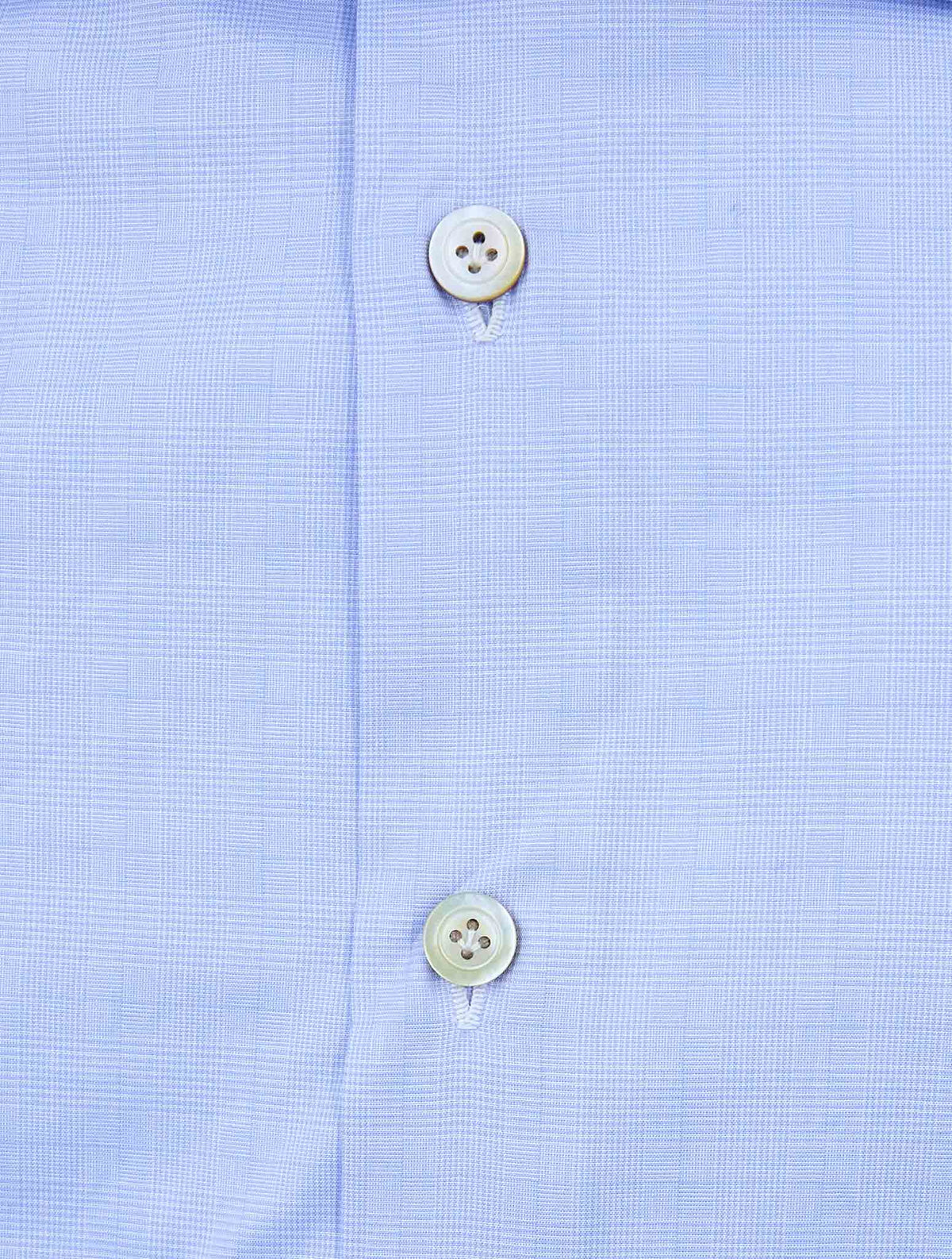 Kiton Light Blue White Cotton Shirt