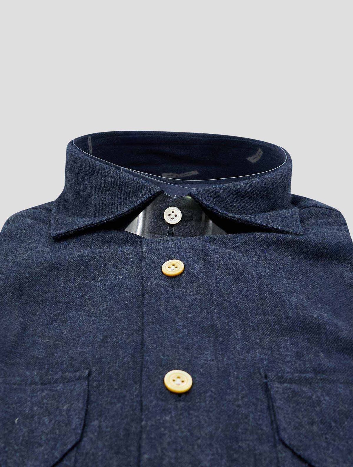 Kiton Blue Cotton Shirt