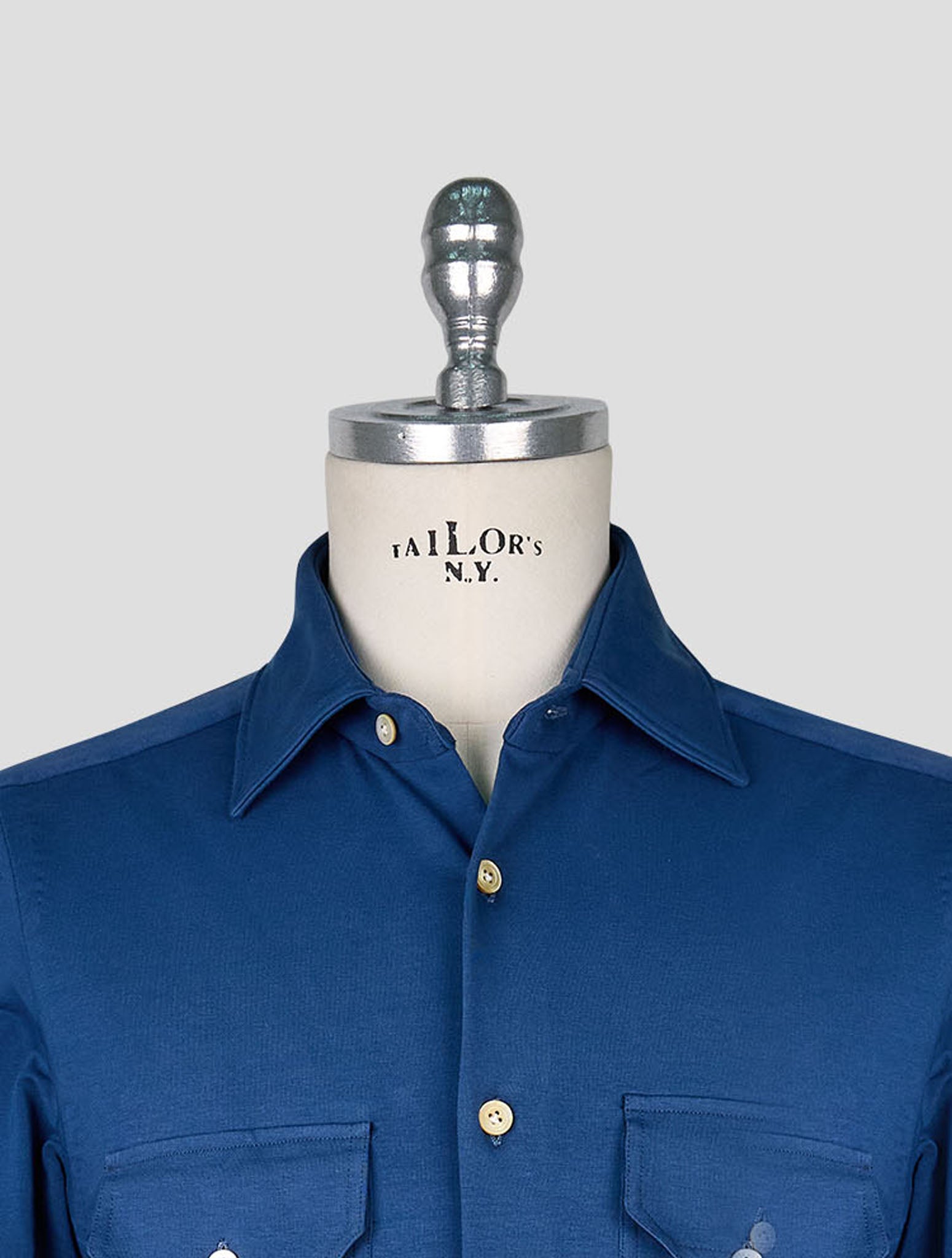 Kiton Blue Cotton Ea Shirt