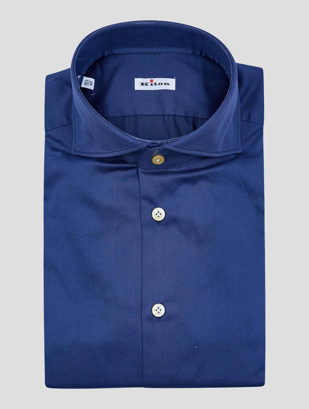 Kiton Blue Cotton Shirt