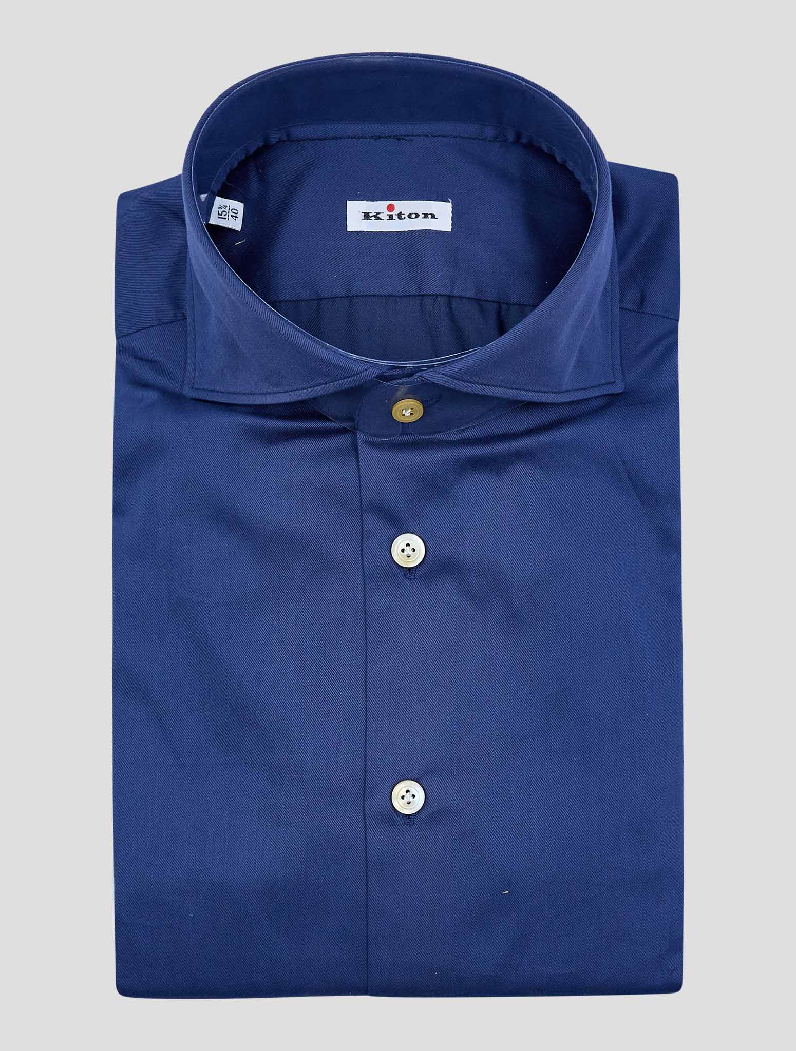 Kiton Blue Cotton Shirt